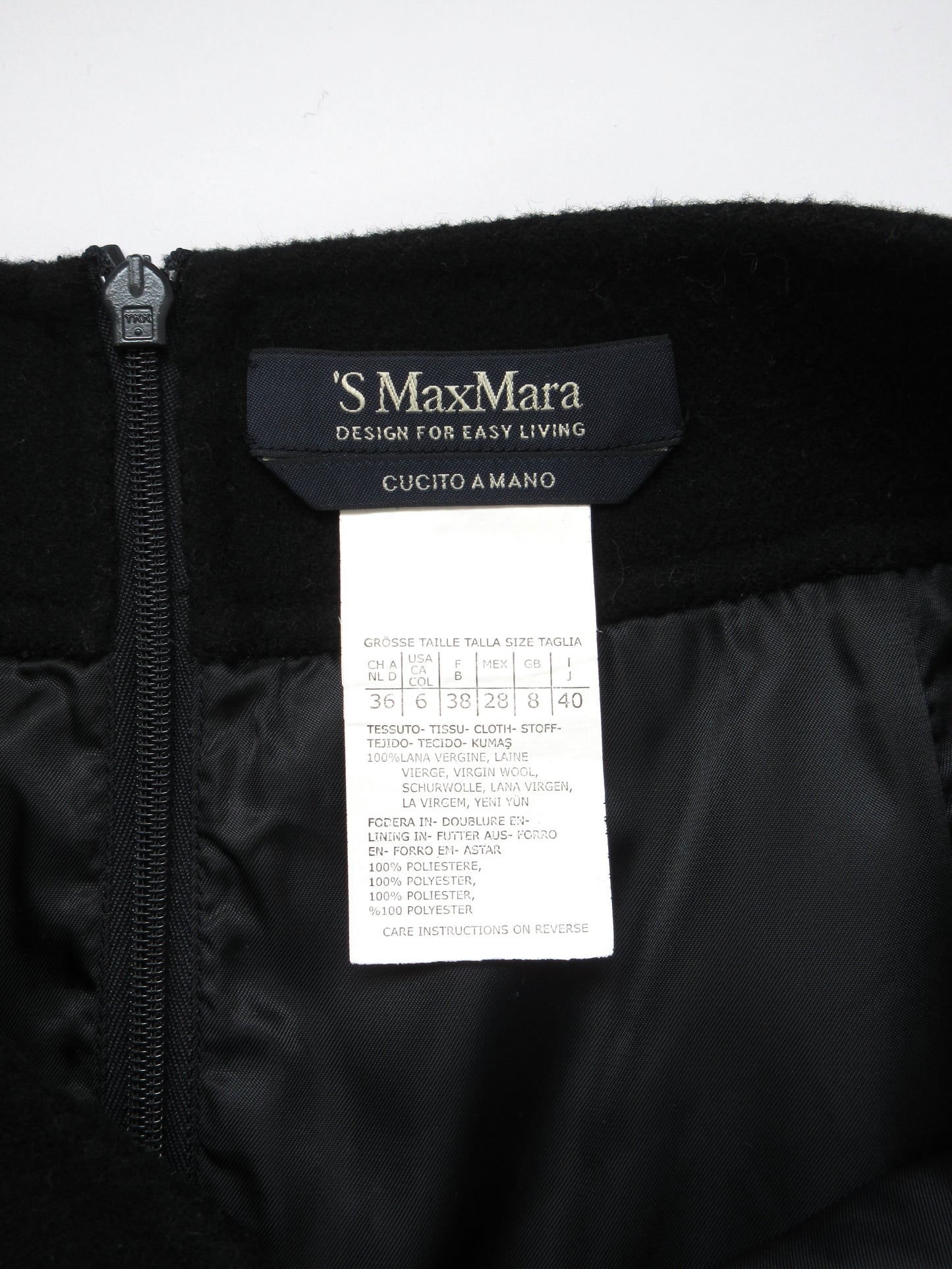 Max Mara navy wool skirt