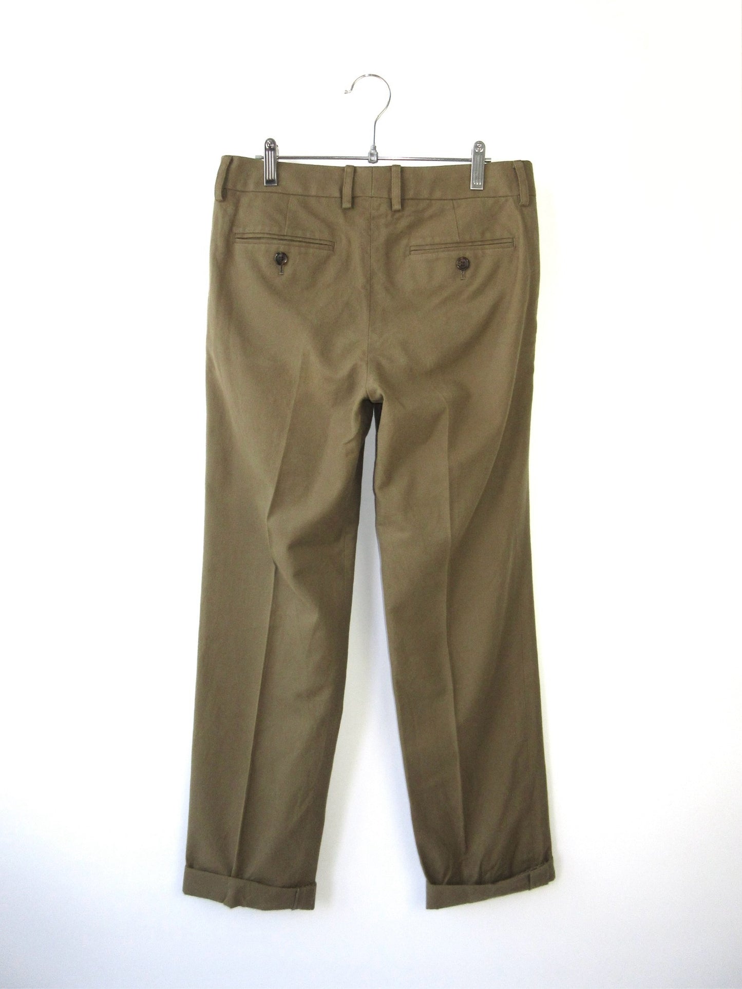 MARGARET HOWELL khaki brown roll-up pants