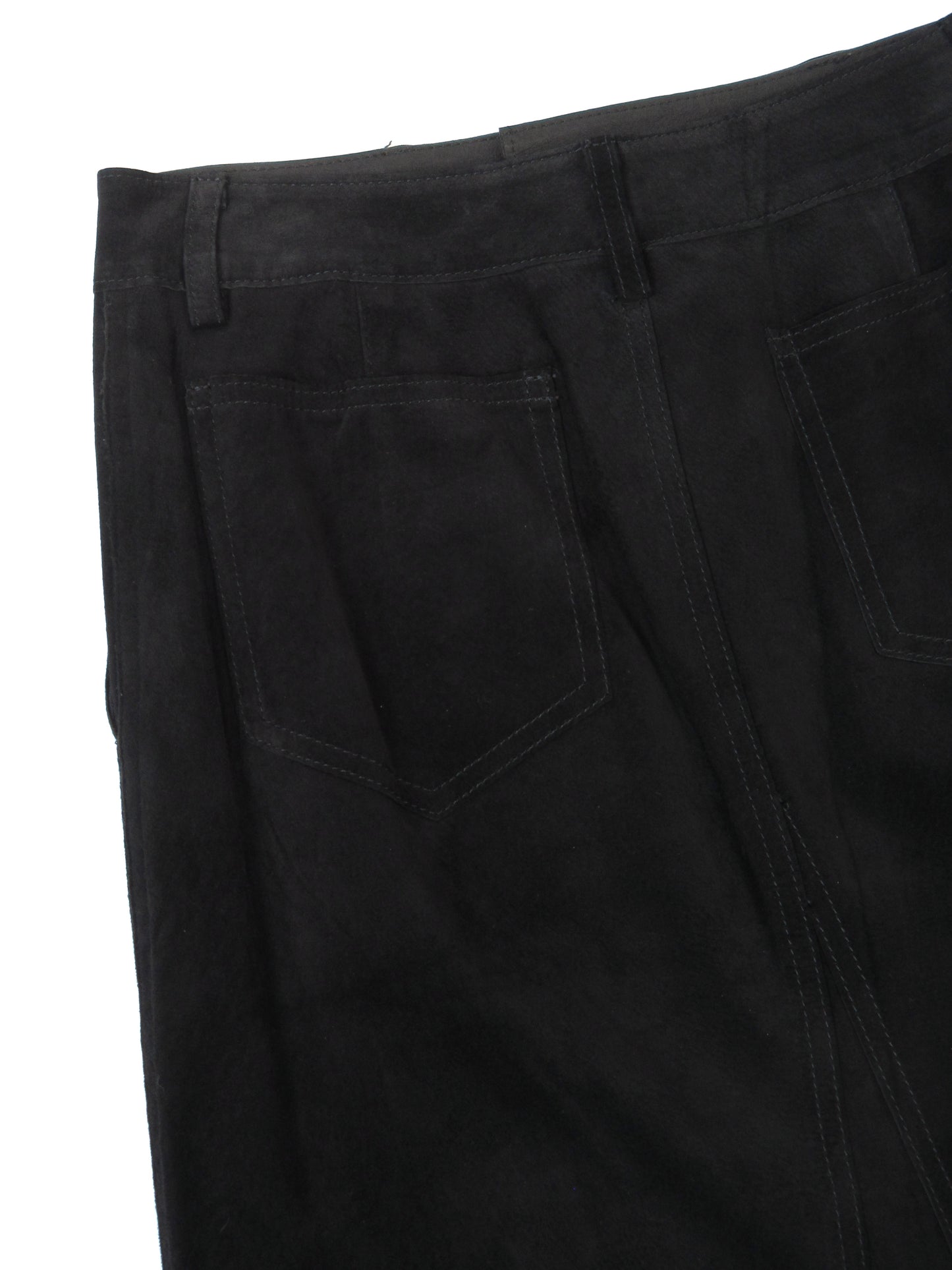 suede stitch midi skirt