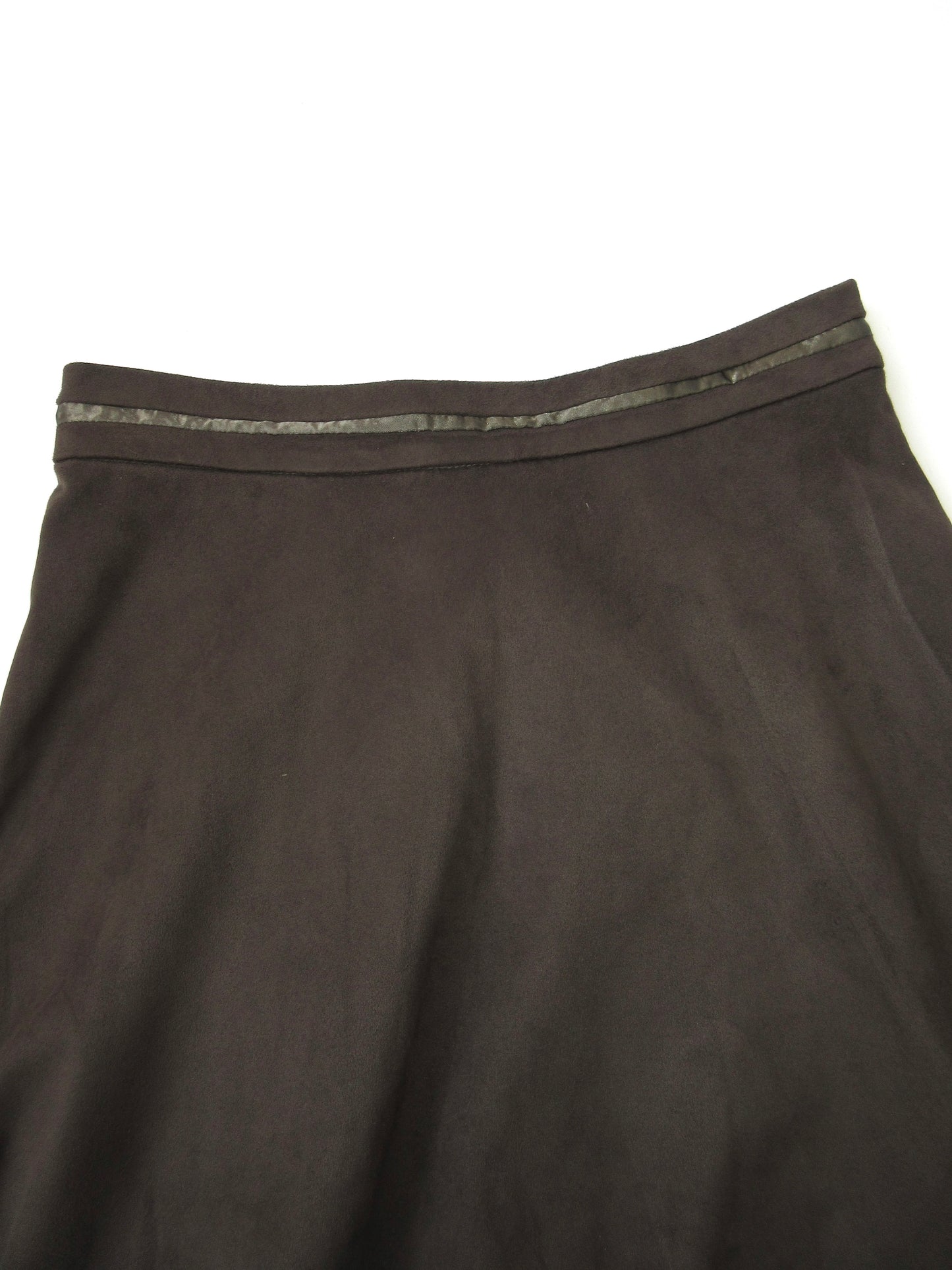 【used】khaki brown suede like skirt