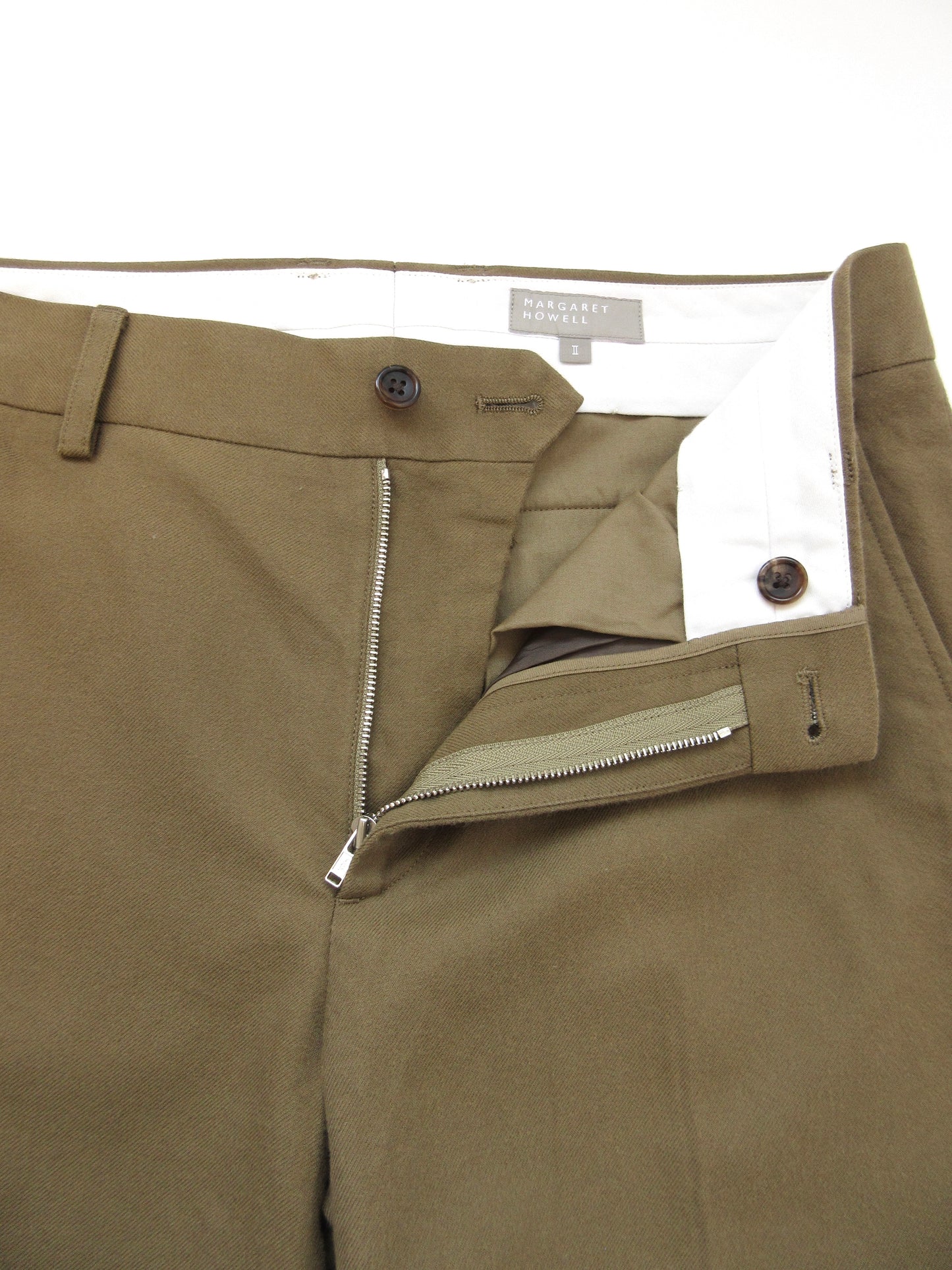 MARGARET HOWELL khaki brown roll-up pants