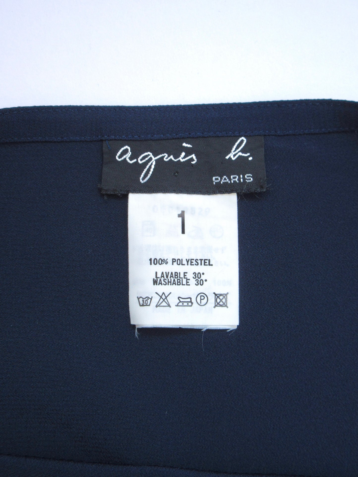 agnes b. navy wrap skirt