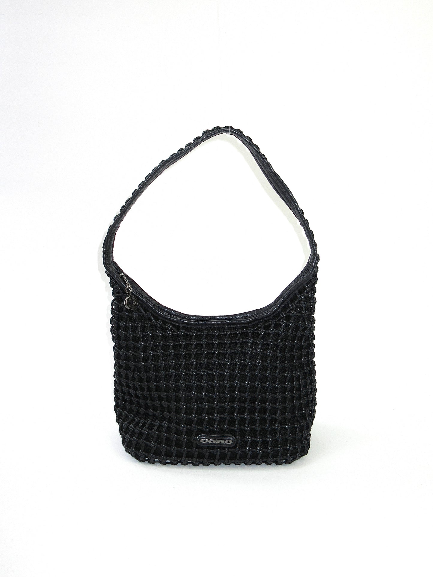crochet leather sholder bag