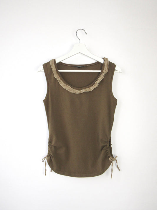 MaxMara frill side ribbon sleeveless top