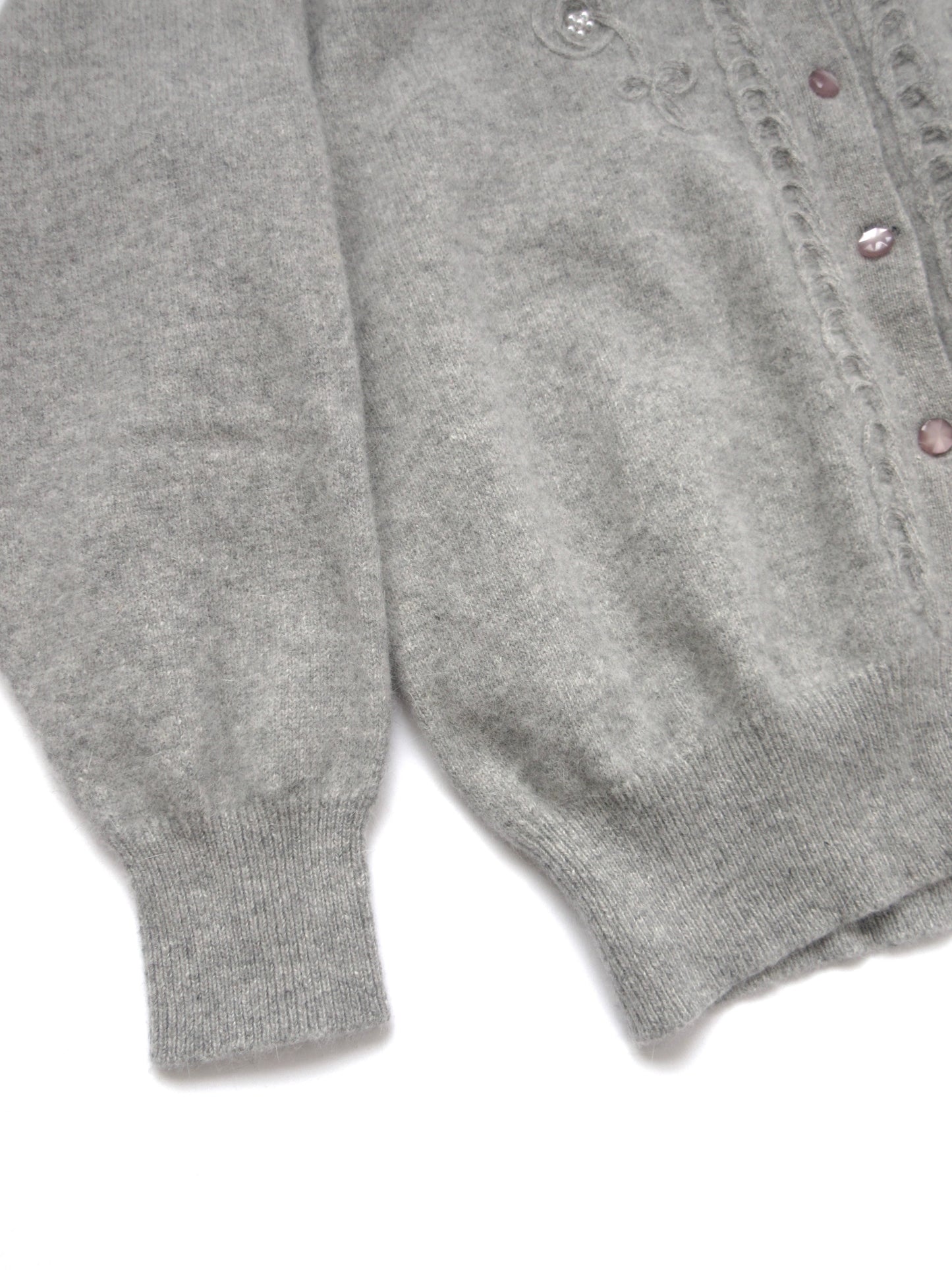 【used】gray lovely design knit cardigan