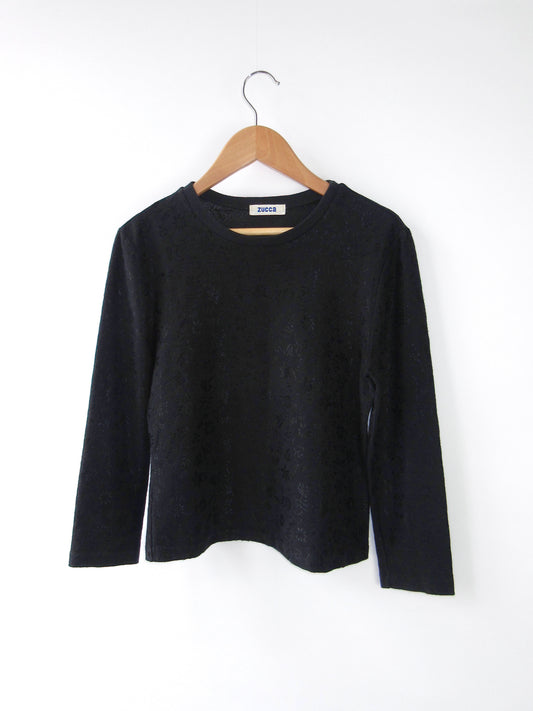 zucca black flower long sleeve top