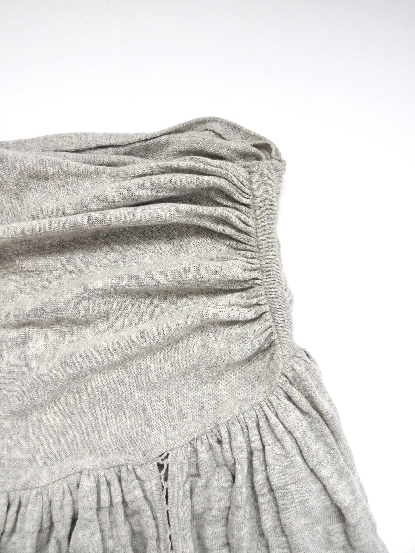 cotton knit gather flare skirt