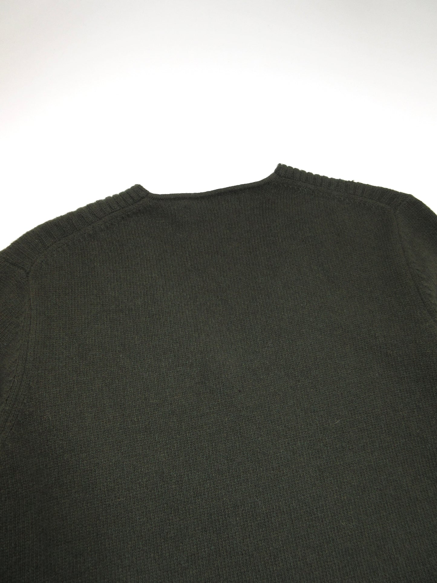 Y's moss green V neck knit