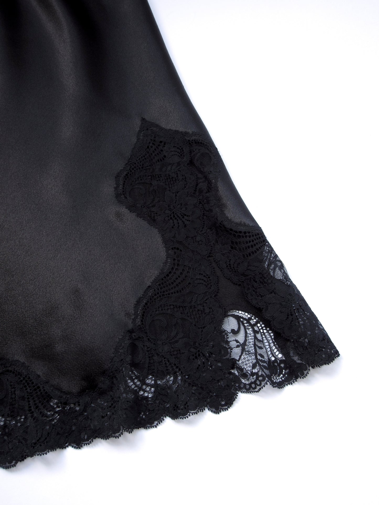 black lace satin skirt