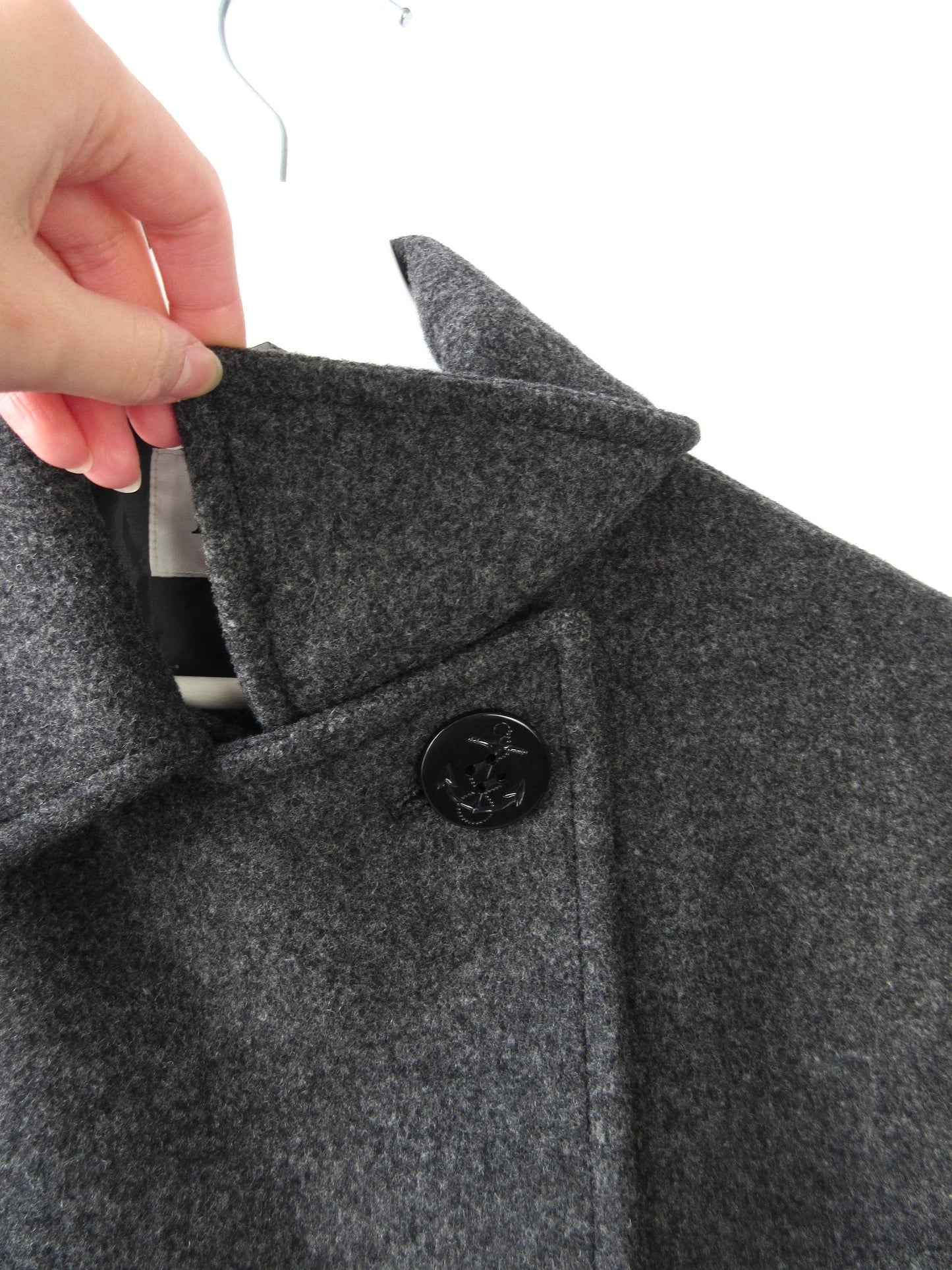 dark gray wool pea jacket