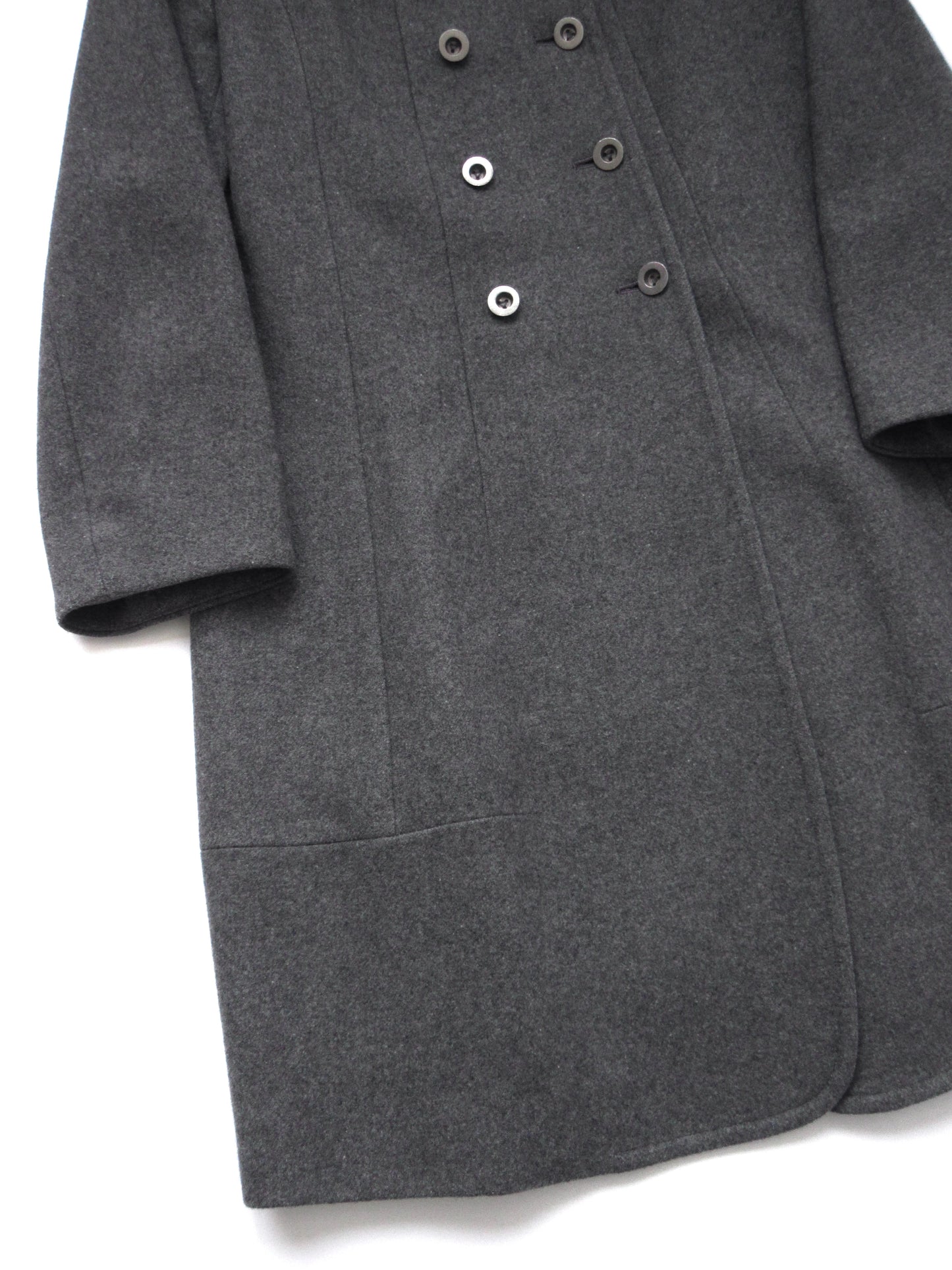 gray double button design coat