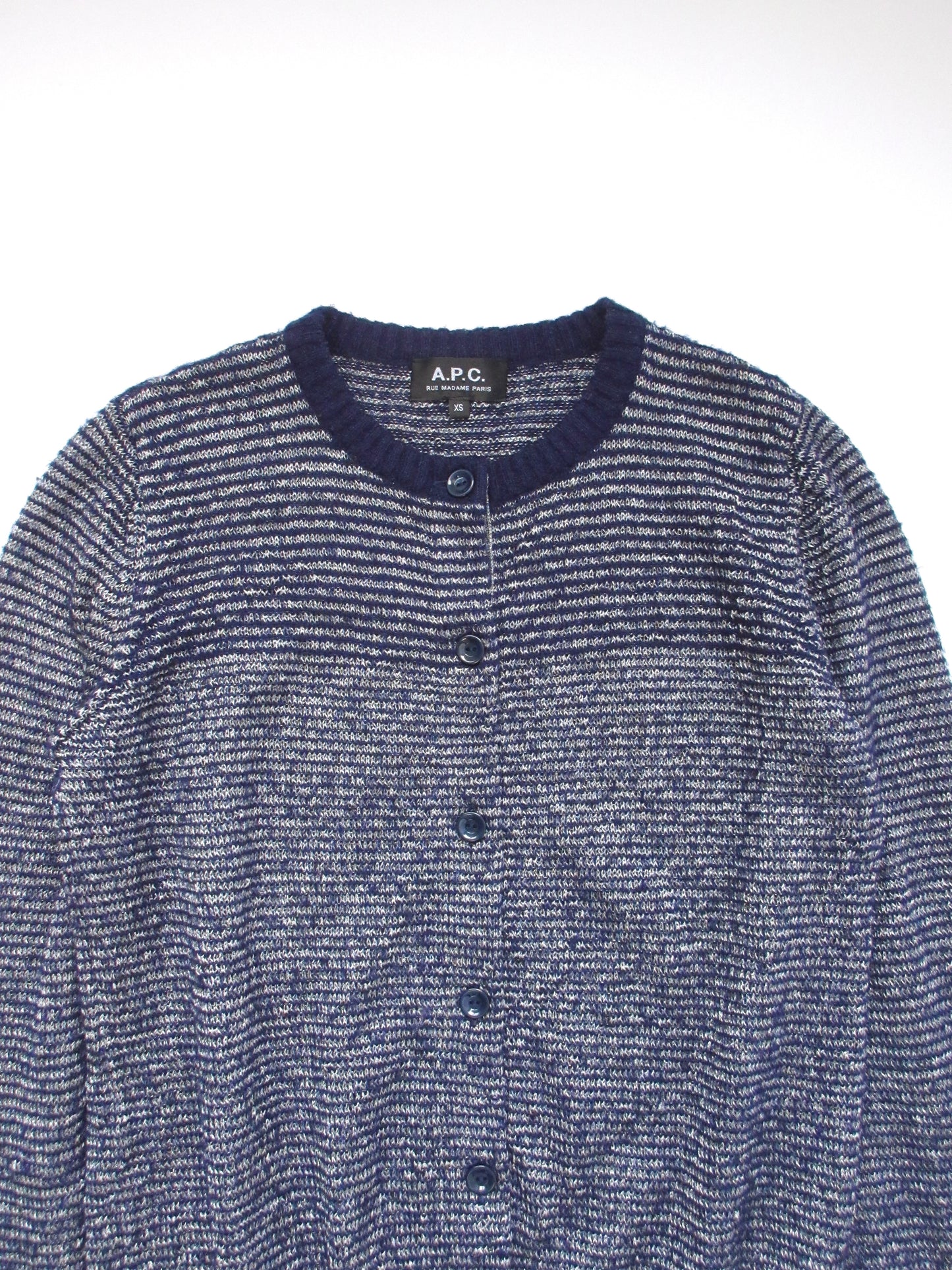 【used】a.p.c. blue stripe cardigan