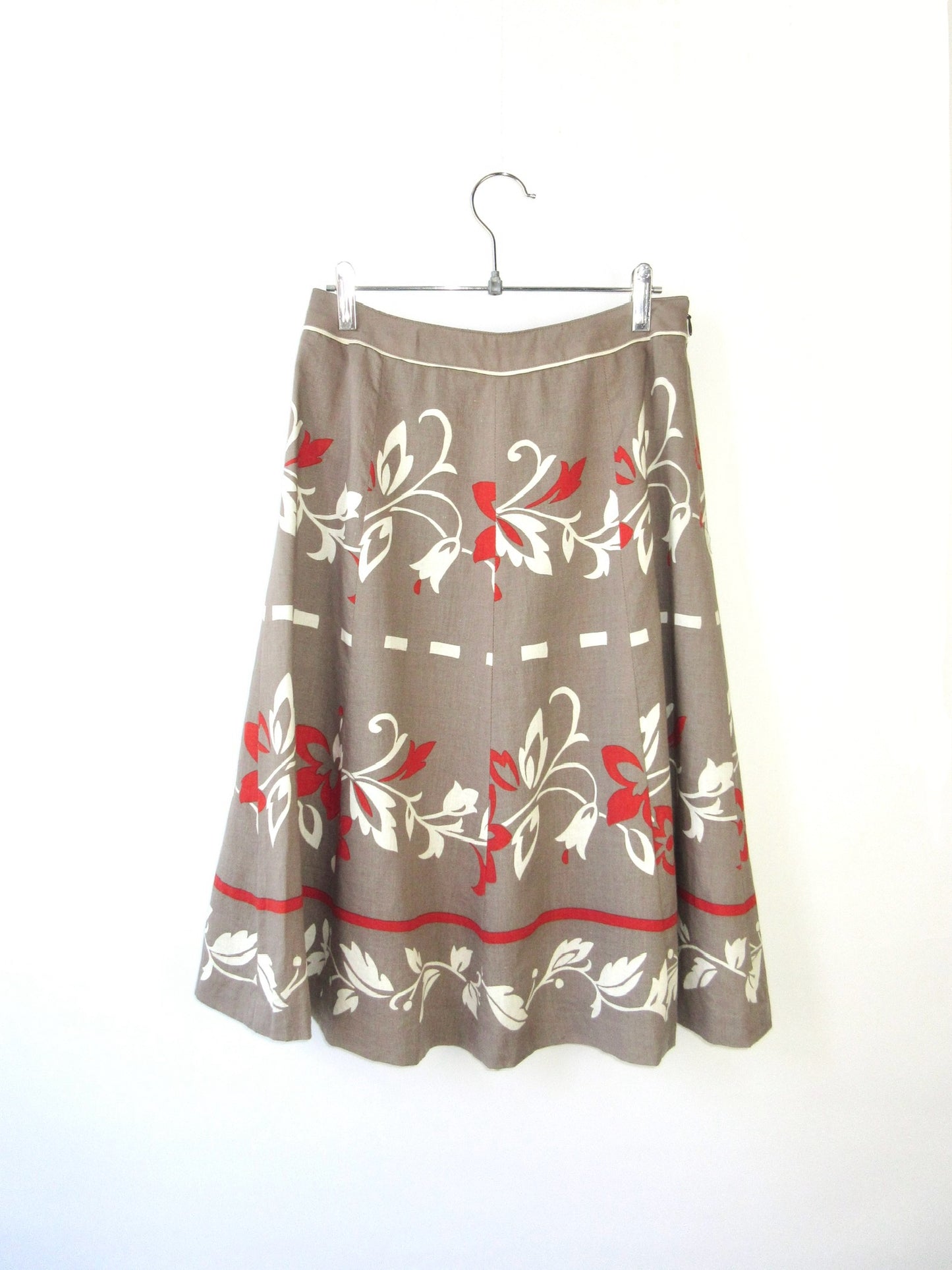 flower pattern flare skirt