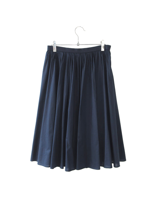 navy flare skirt