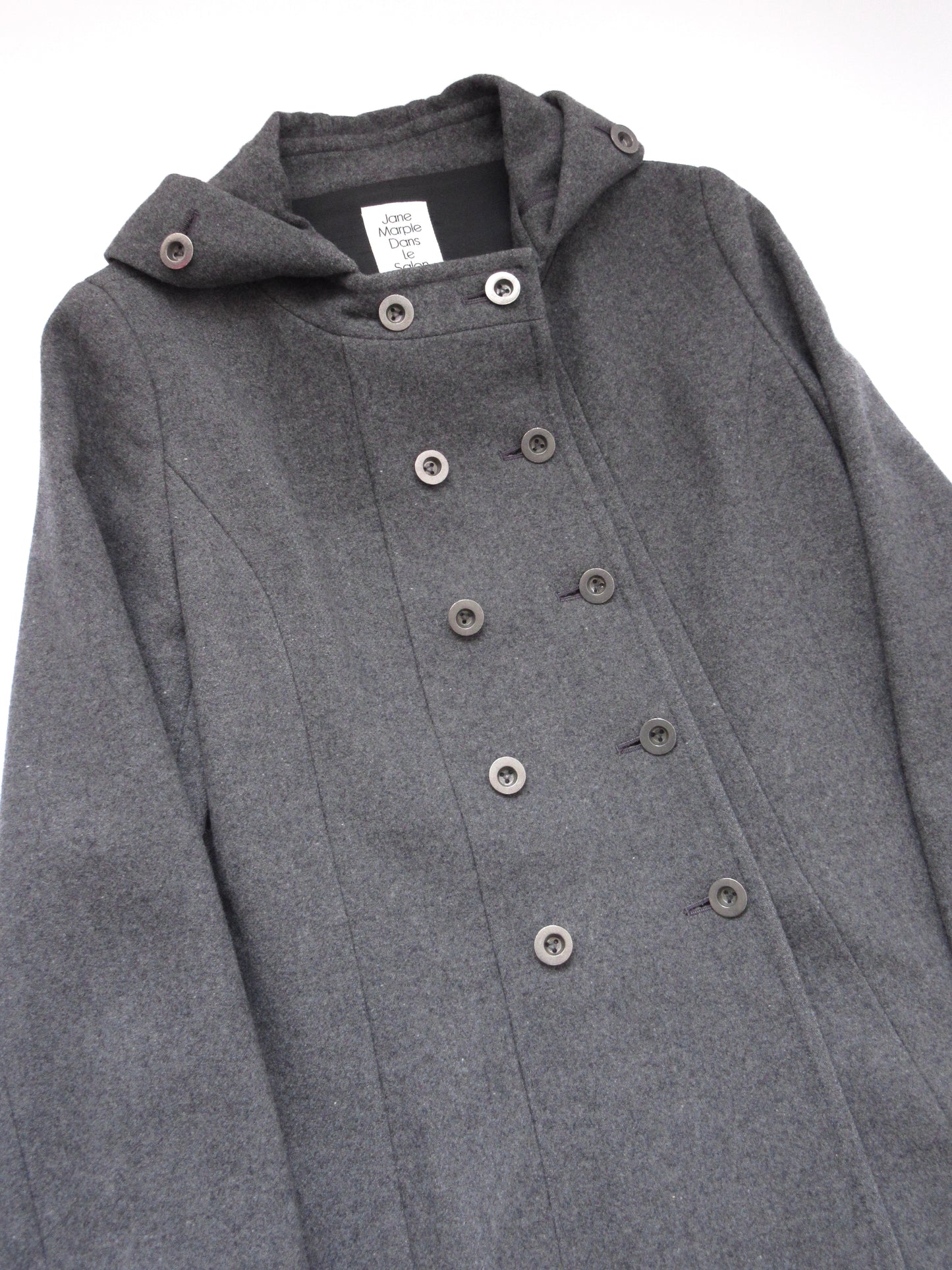 gray double button design coat