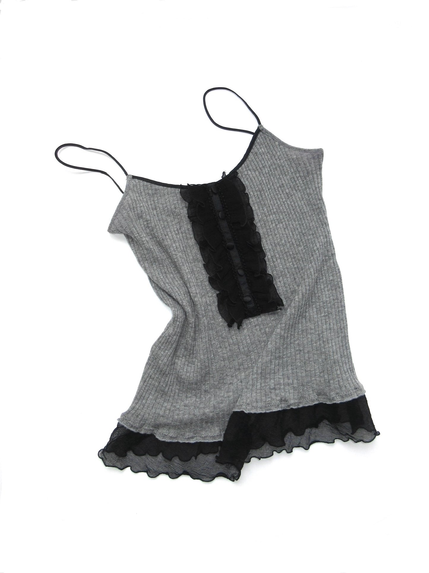 frill ribbed camisole