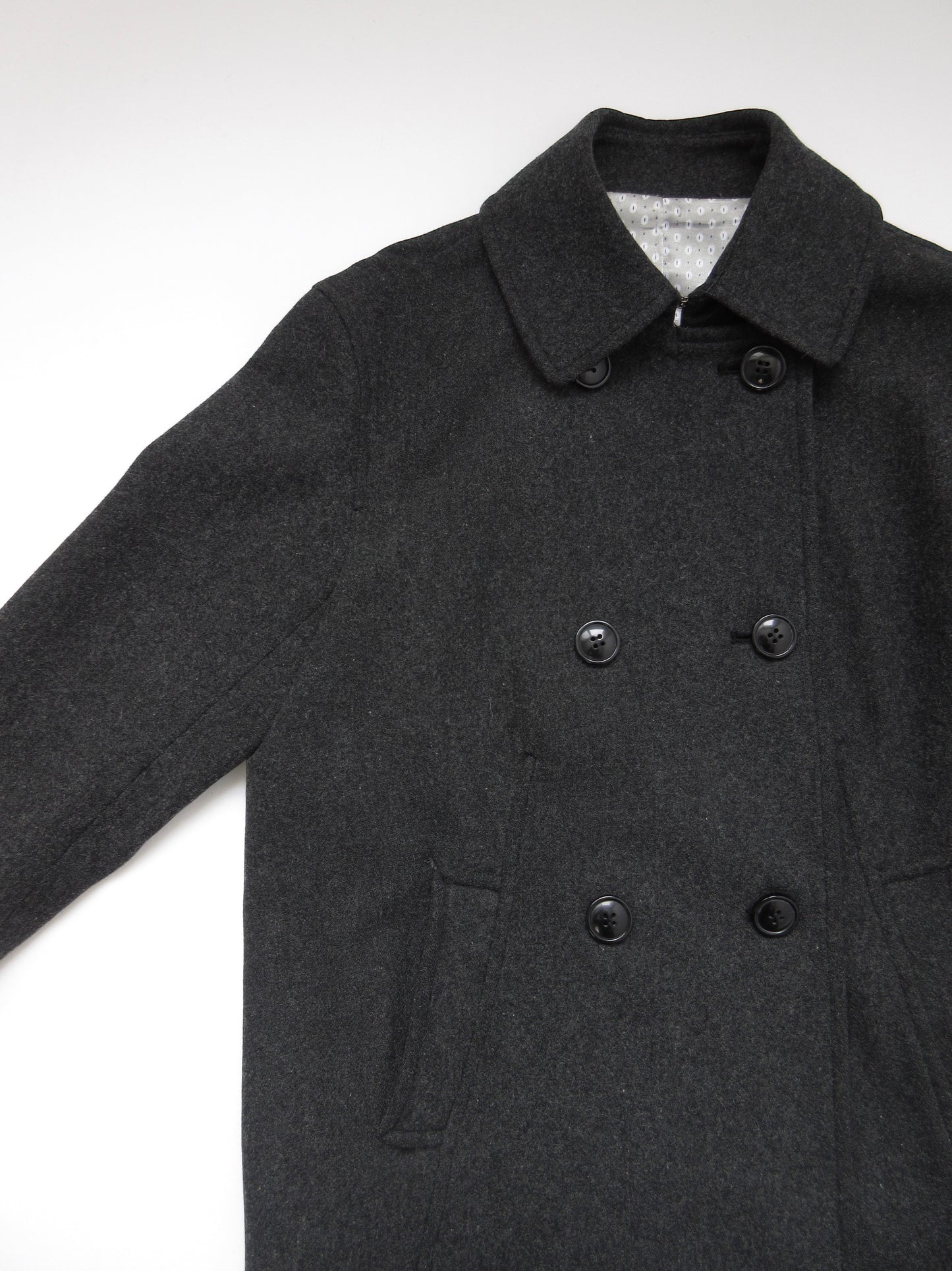 dark gray wool pea jacket