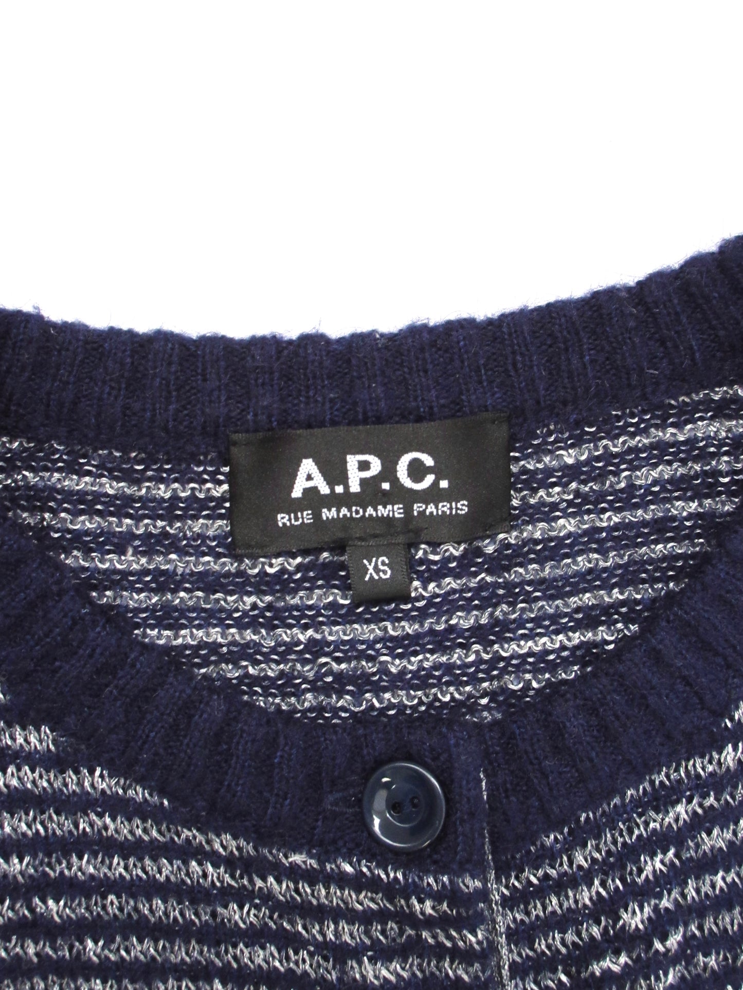 【used】a.p.c. blue stripe cardigan