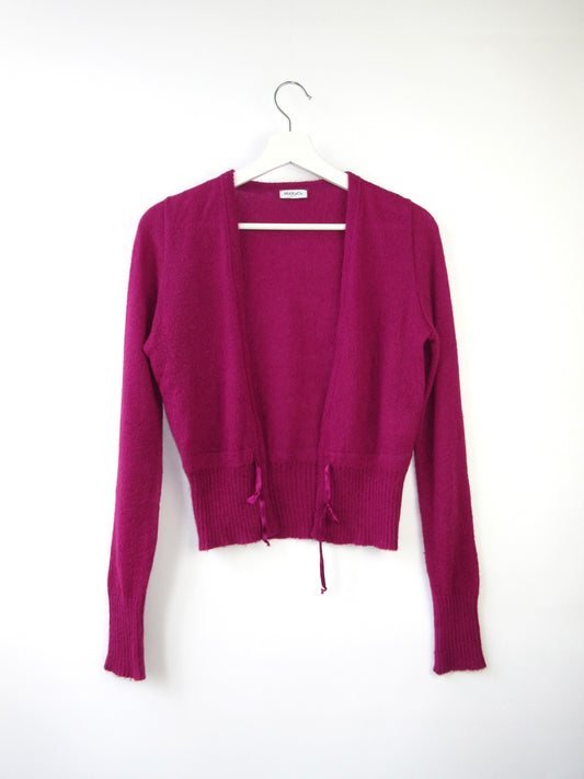 【used】Max&Co. magenta color mohair cardigan