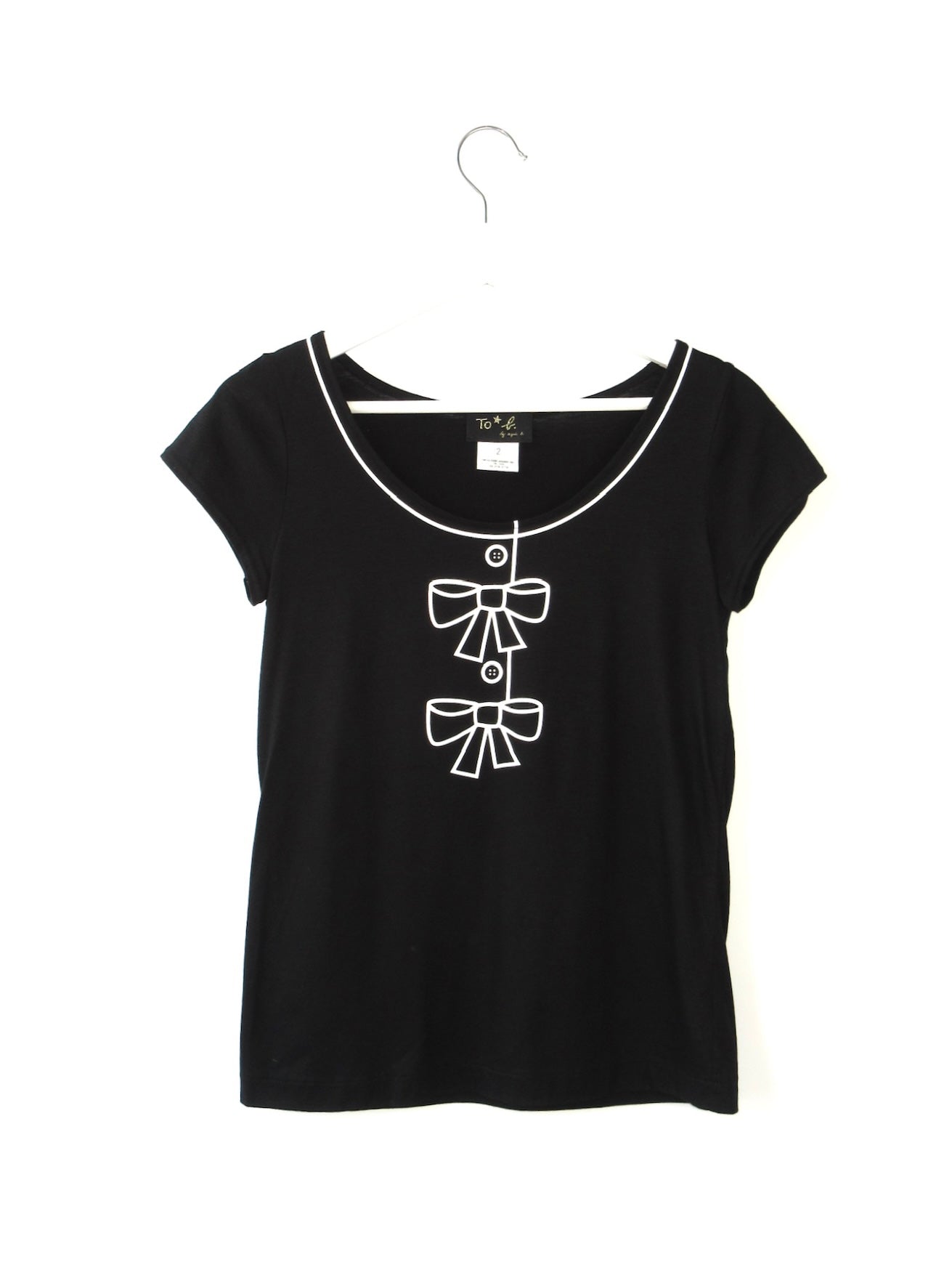 To b. by agnès b. ribbon print t-shirt