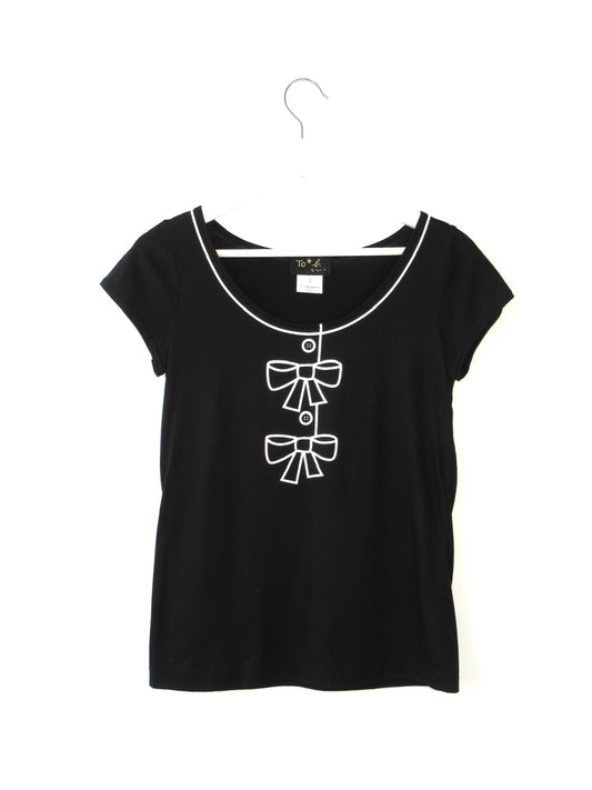 To b. by agnès b. ribbon print t-shirt