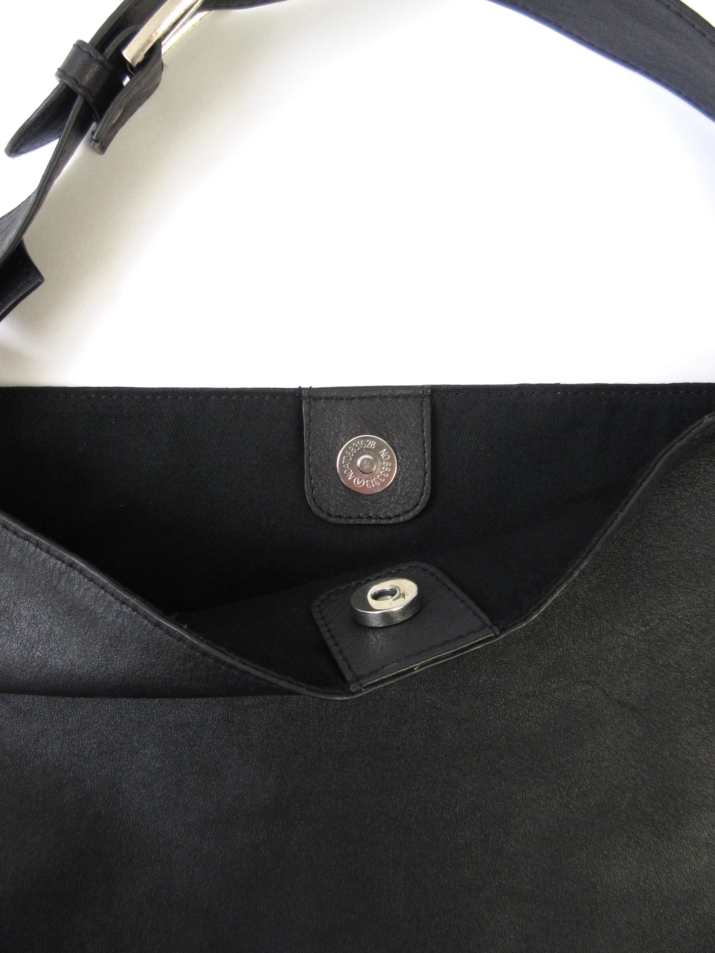 black leather tote bag