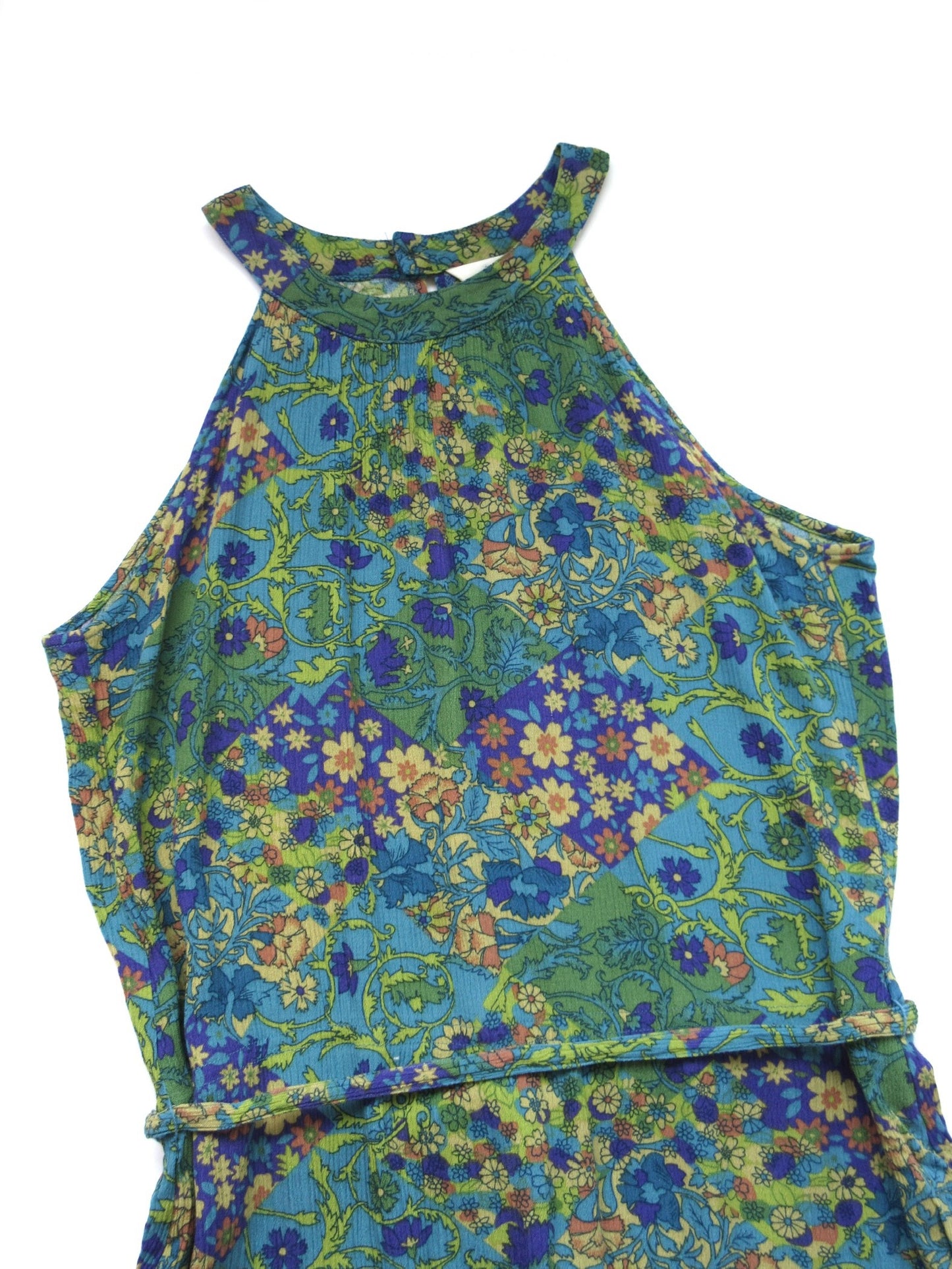 【used】botanical flower american sleeve dress