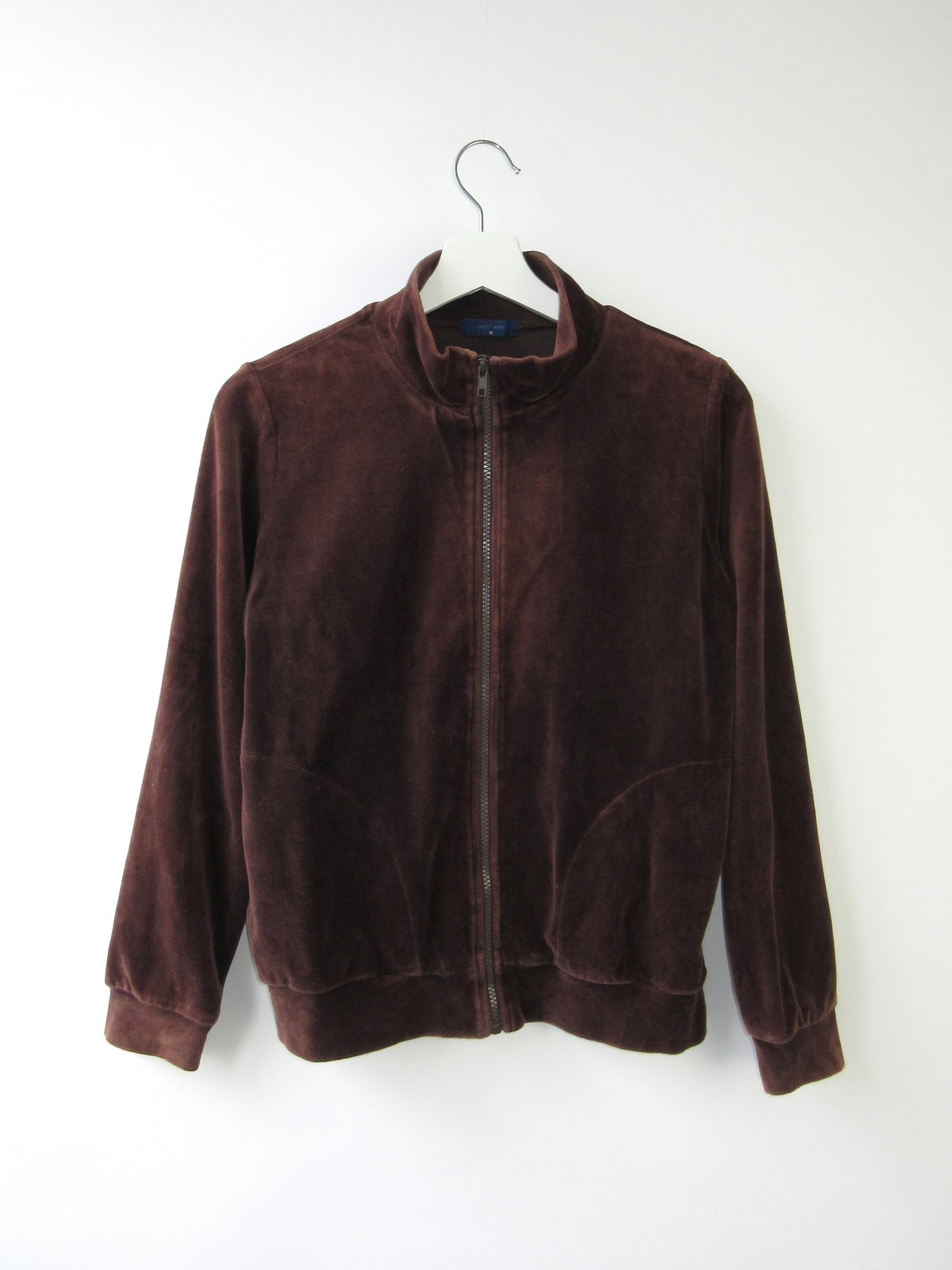 【used】velvet brown track jacket