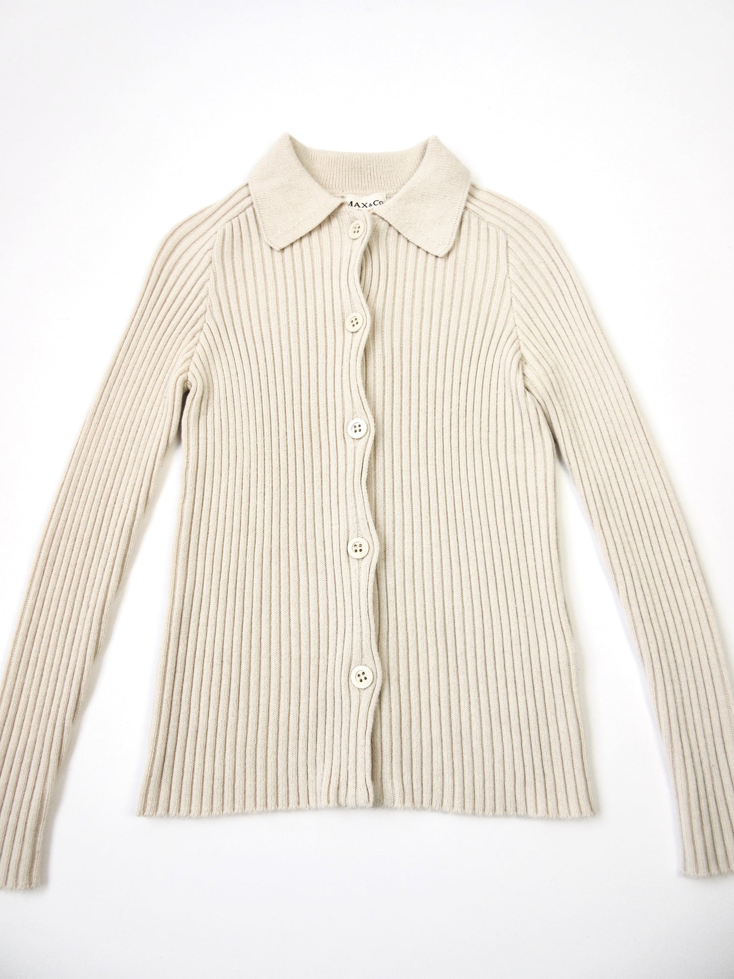 【used】MAX&Co. rib knit polo cardigan