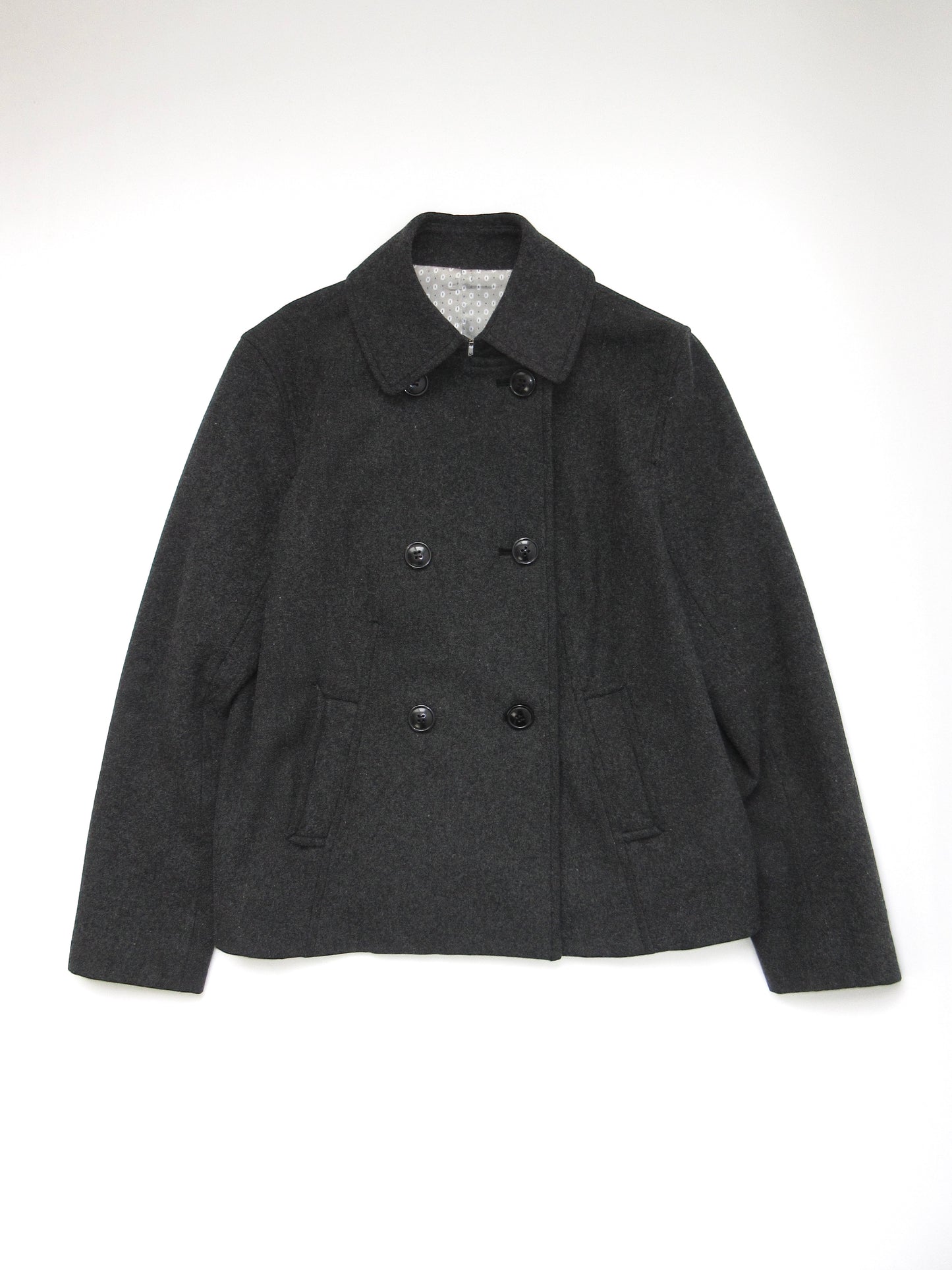 dark gray wool pea jacket