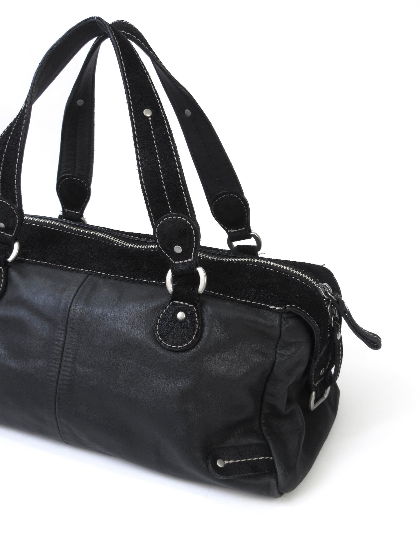 agnes b. different materials boston bag