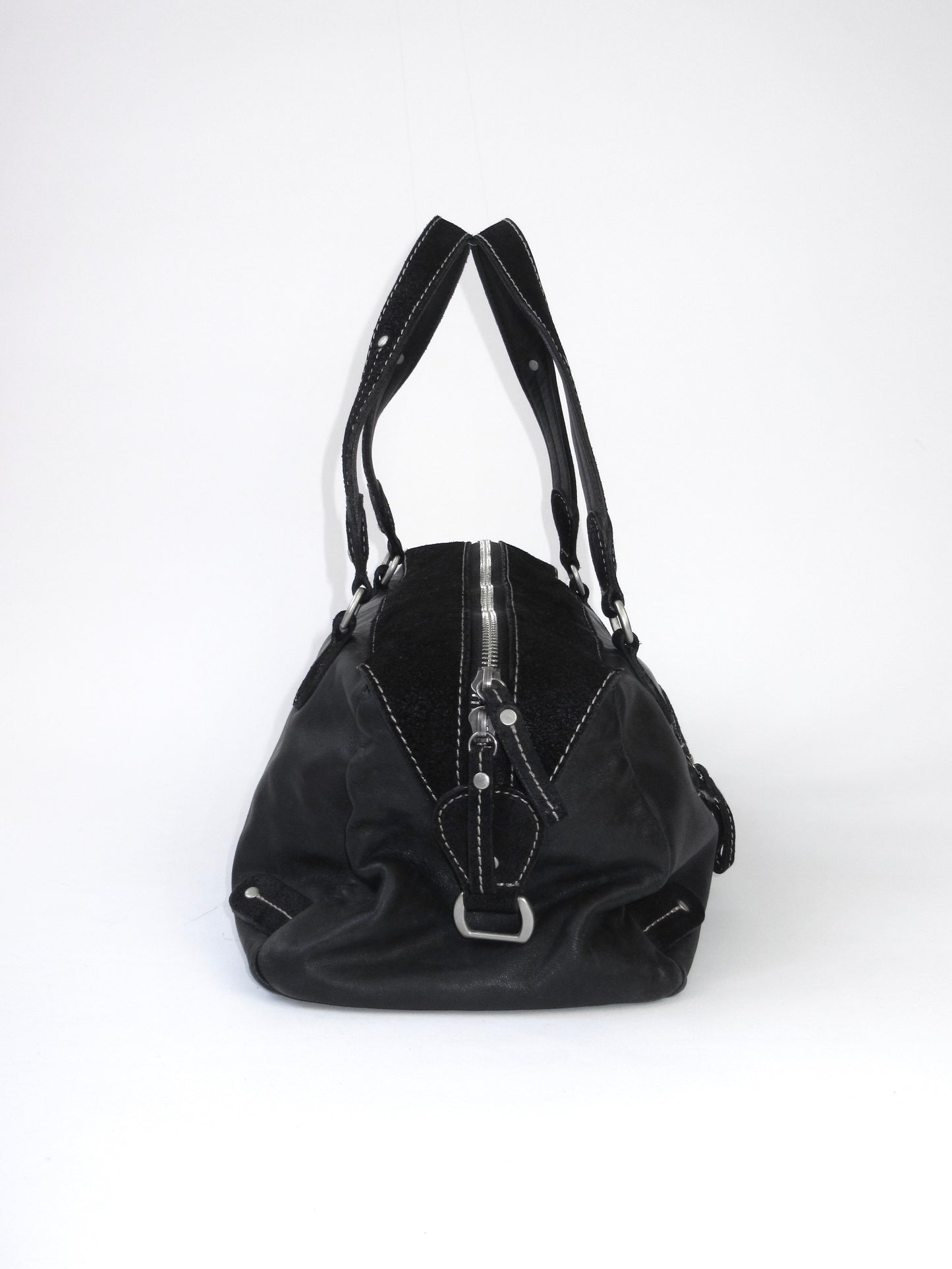 agnes b. different materials boston bag