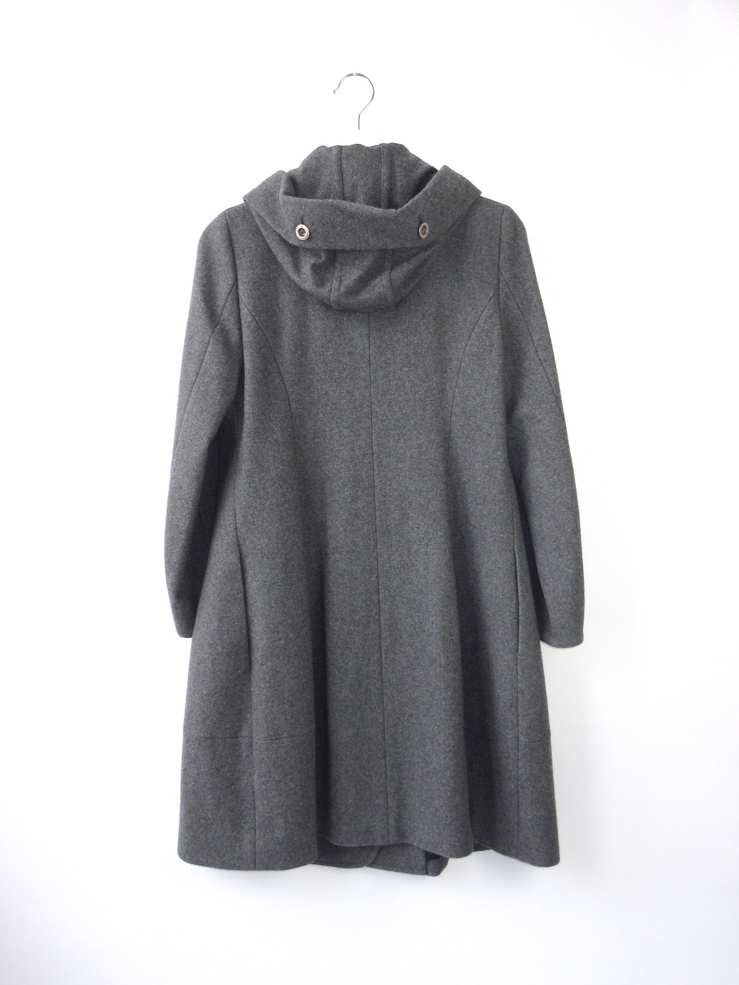 gray double button design coat