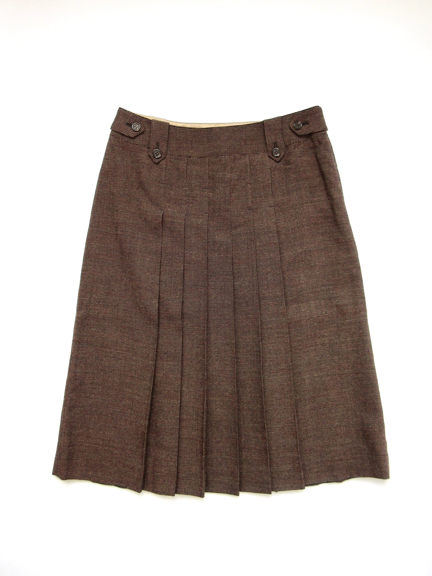 brown pleated skirt