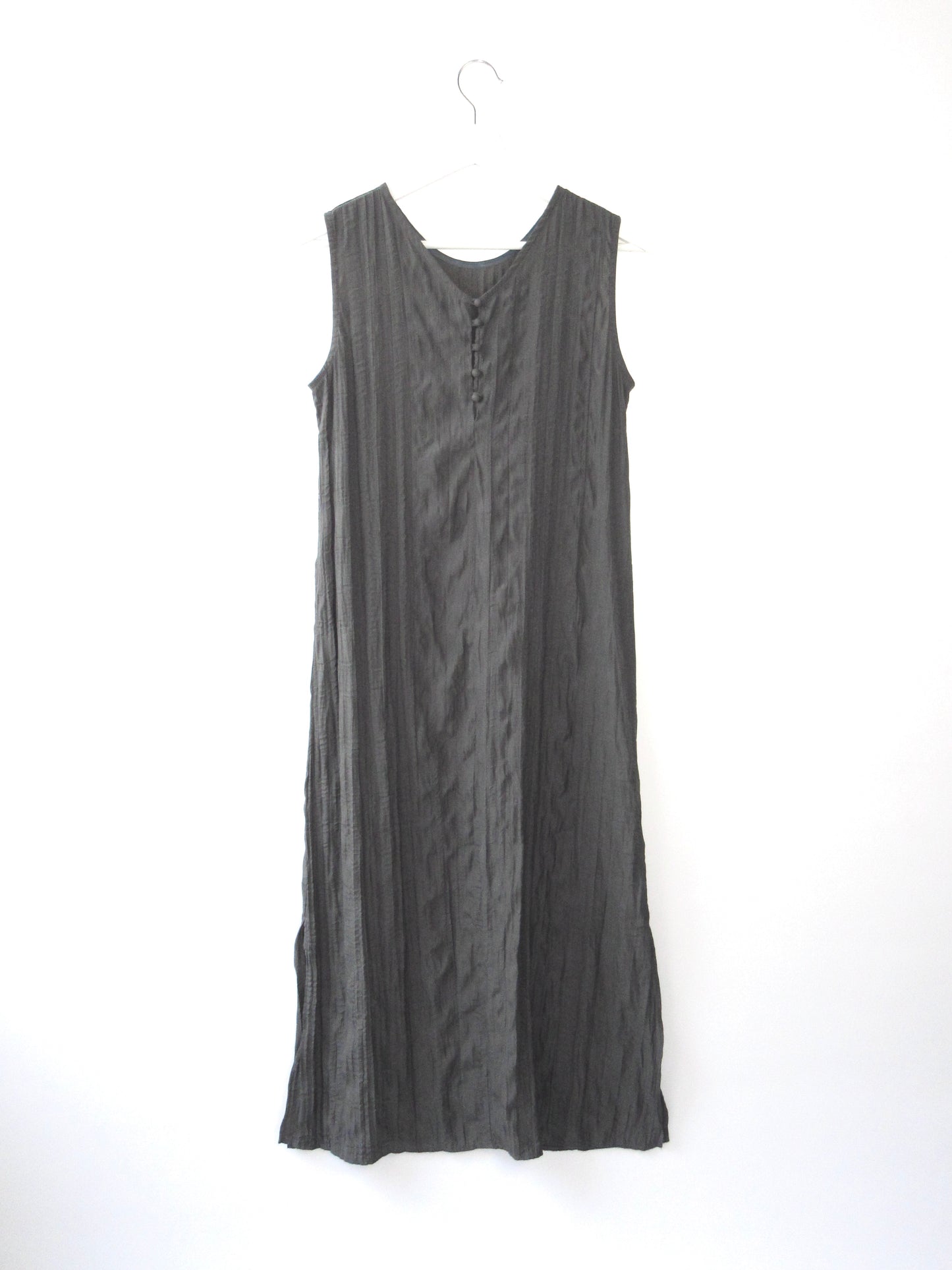 【used】gray sleeveless long dress