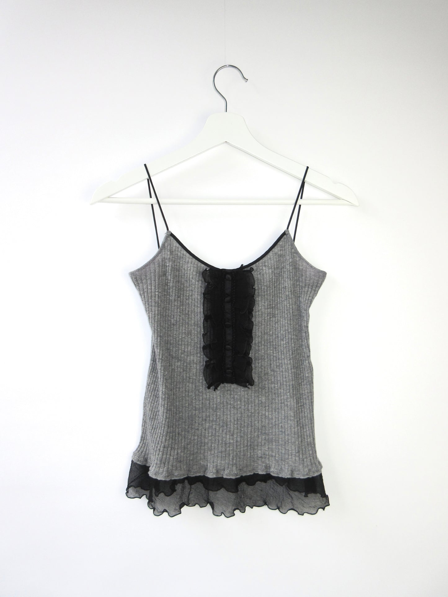 frill ribbed camisole