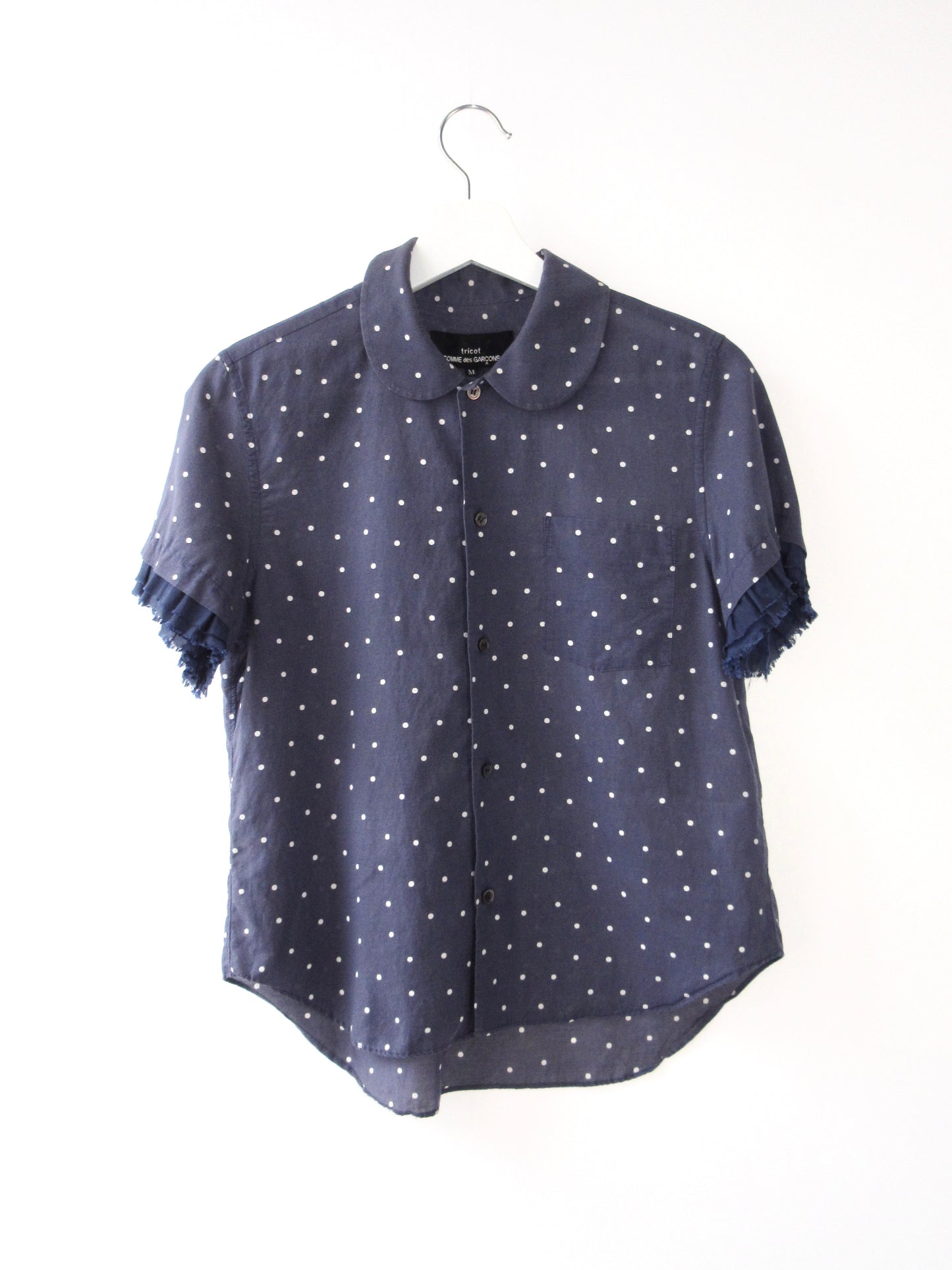 tricot comme des garcons polka dots blouse