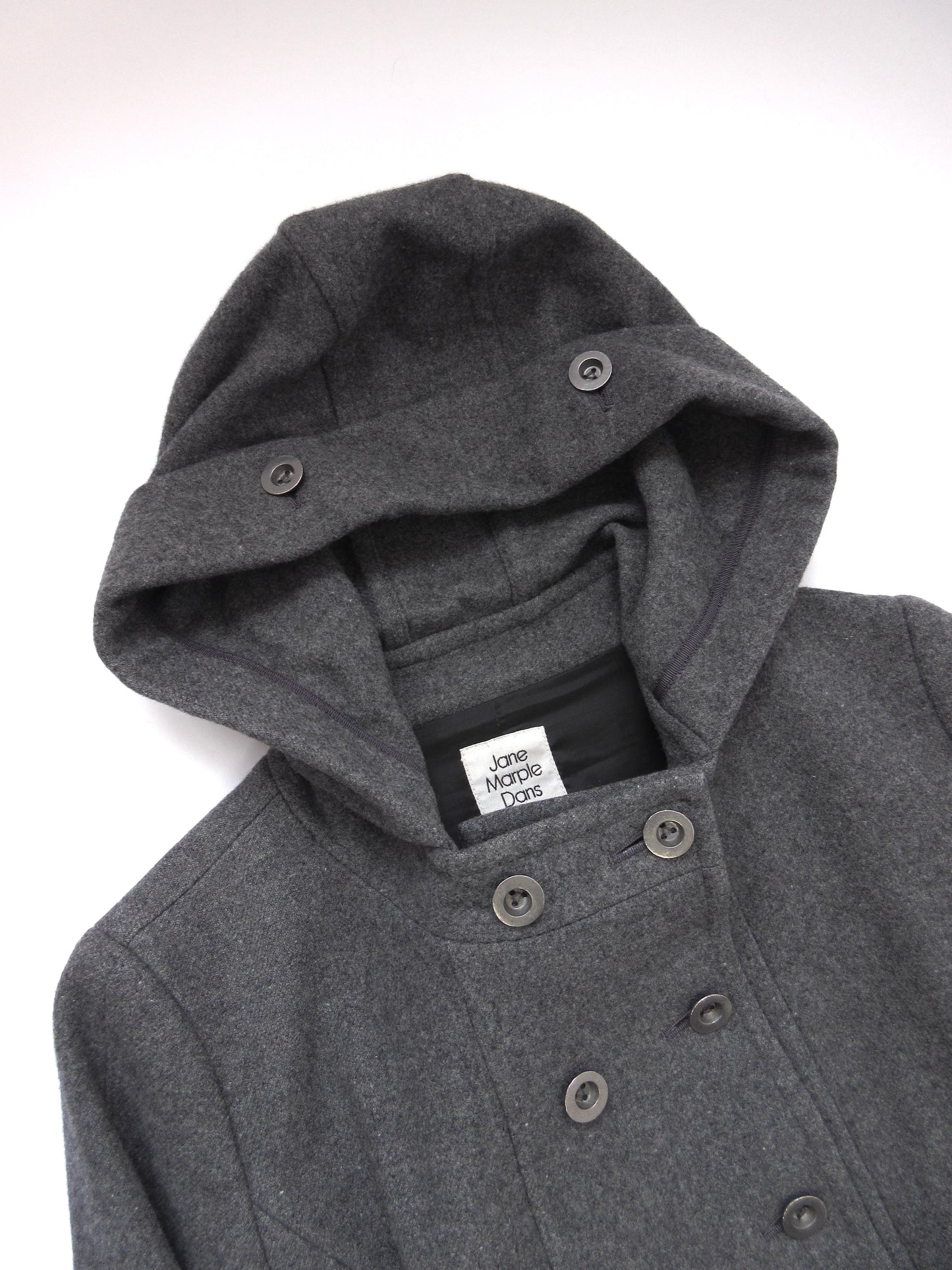 gray double button design coat