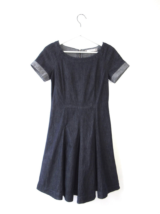 denim flare dress