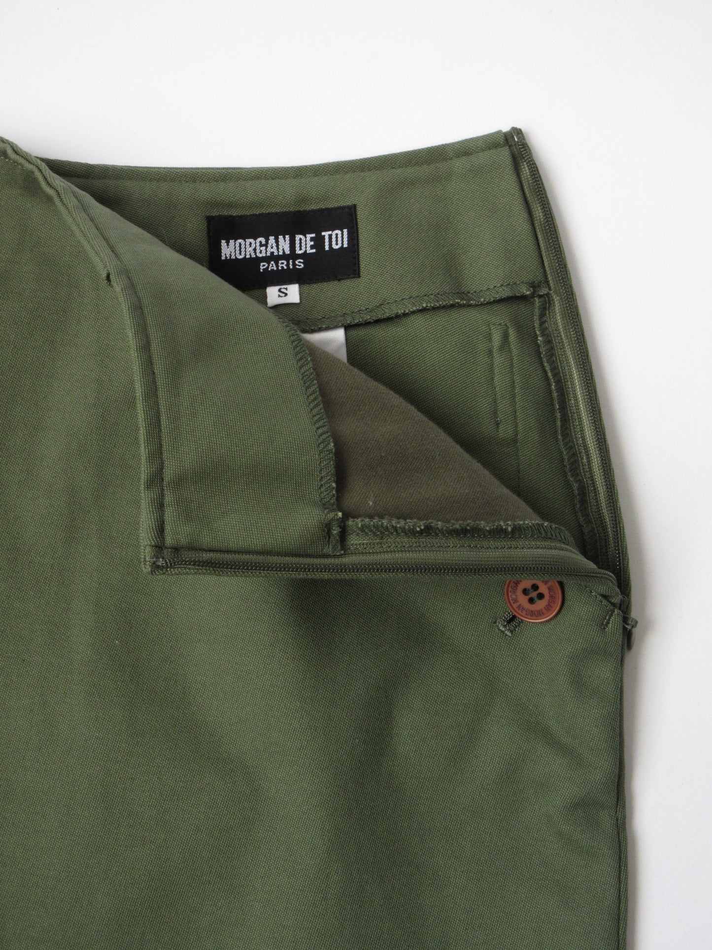 khaki color mini skirt