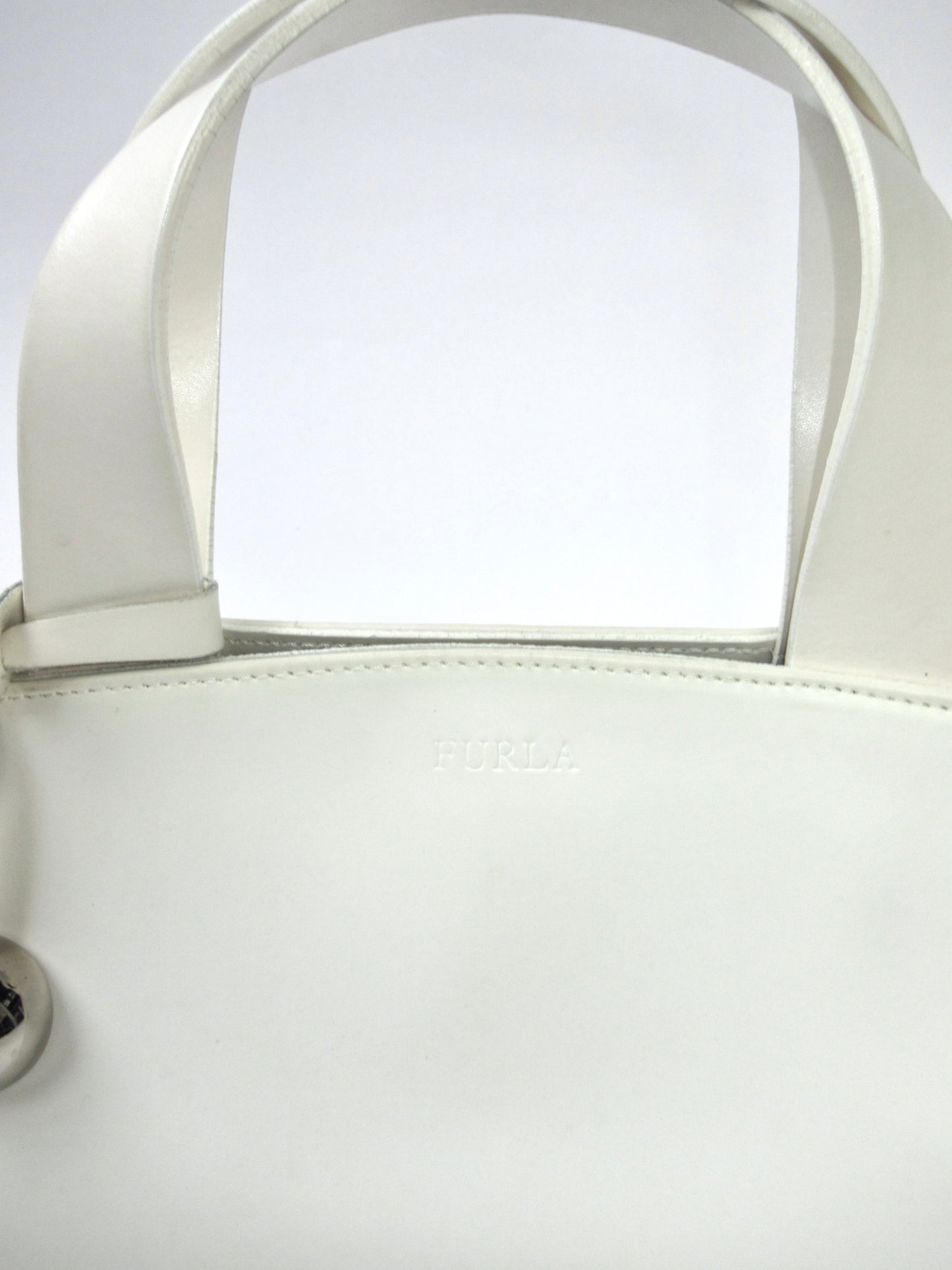 FURLA white leather handbag