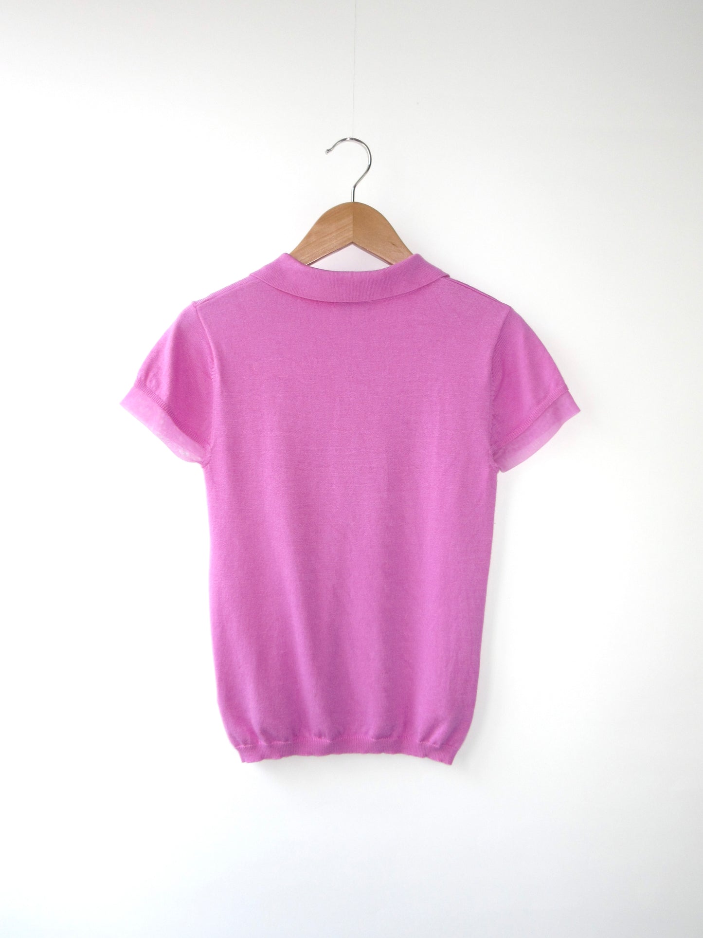 EMPORIO ARMANI pink polo silk knit