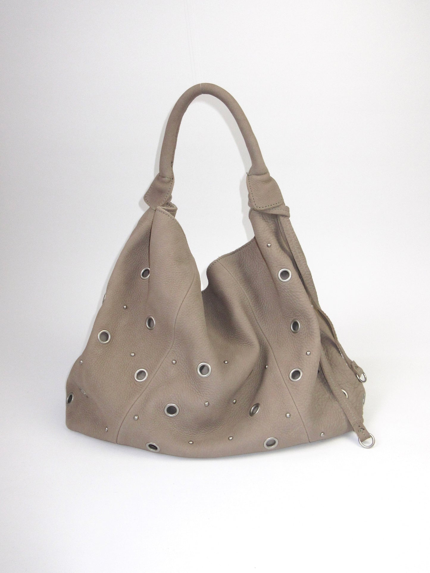 eyelet design leather bag