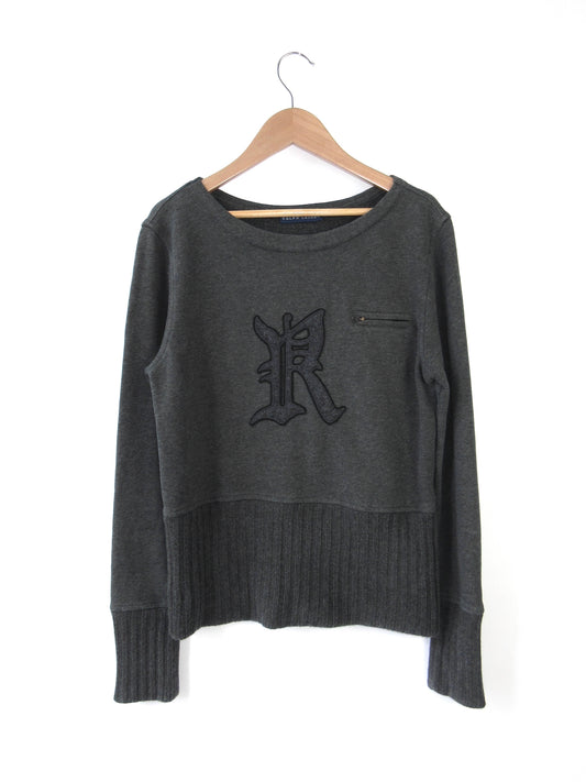 RALPH LAUREN lettering knit top