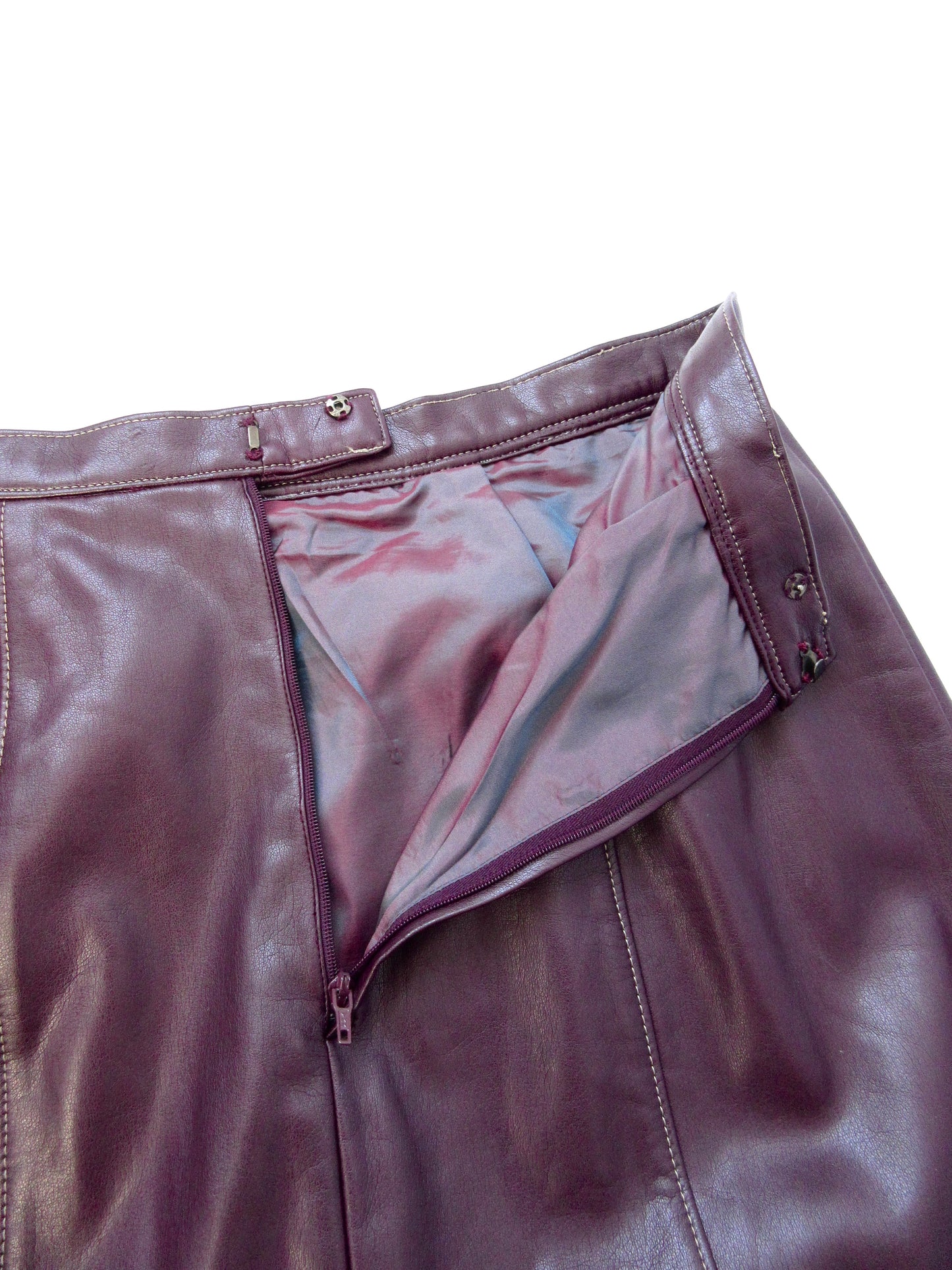 began leather skirt