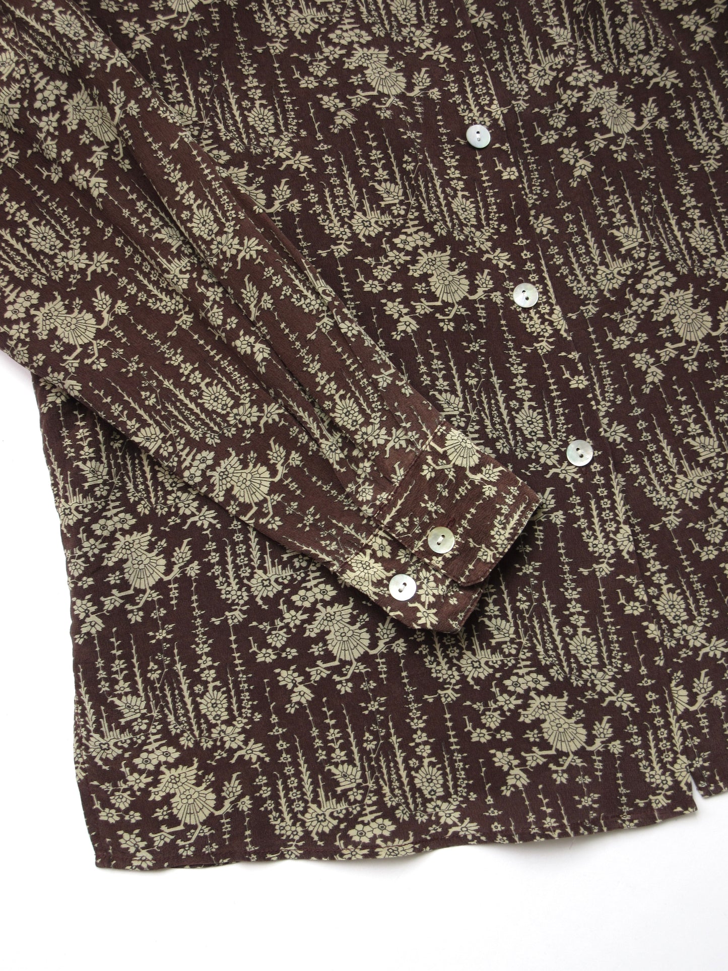 【used】oriental pattern silk shirt