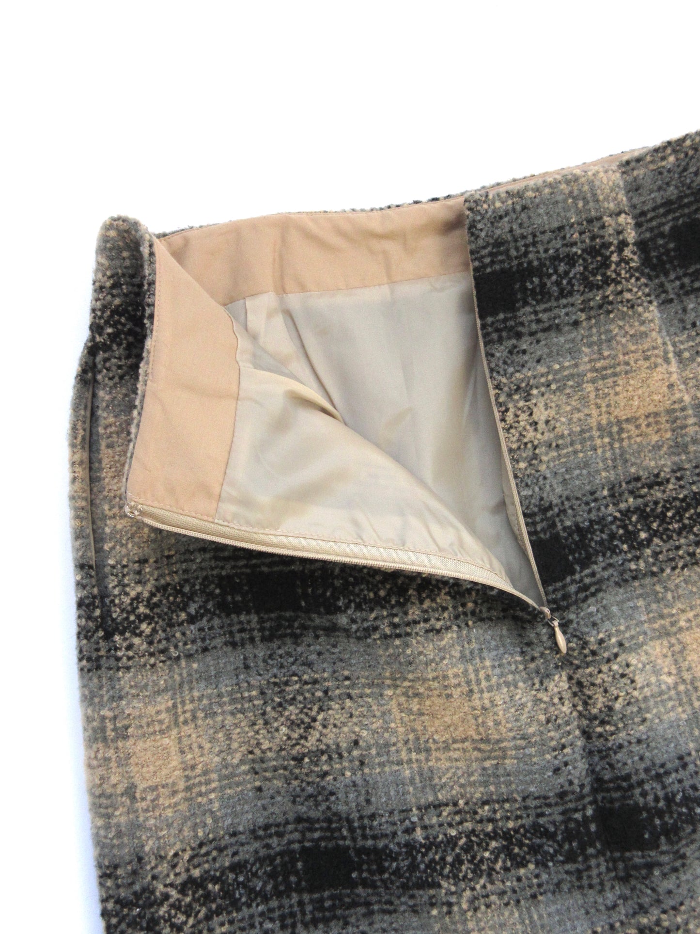 【used】plaid long skirt