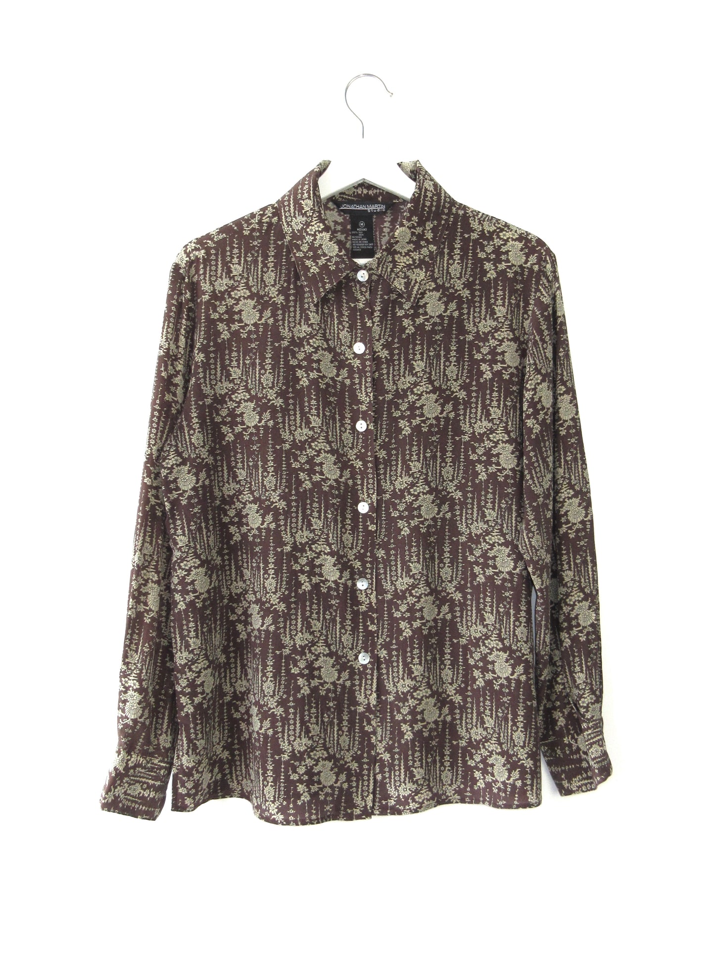 【used】oriental pattern silk shirt