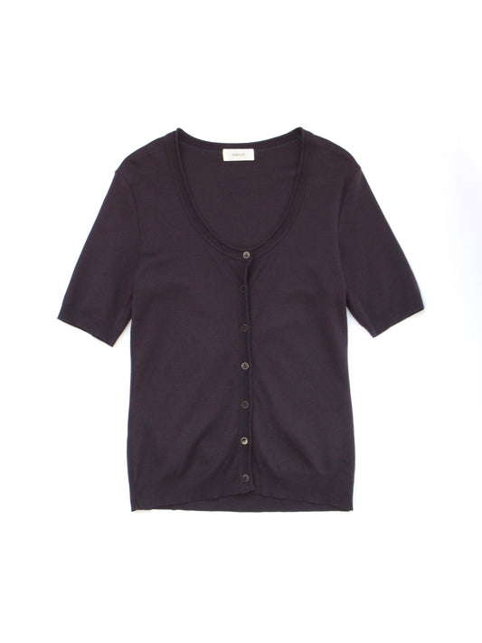 short sleeve u-neck cardigan