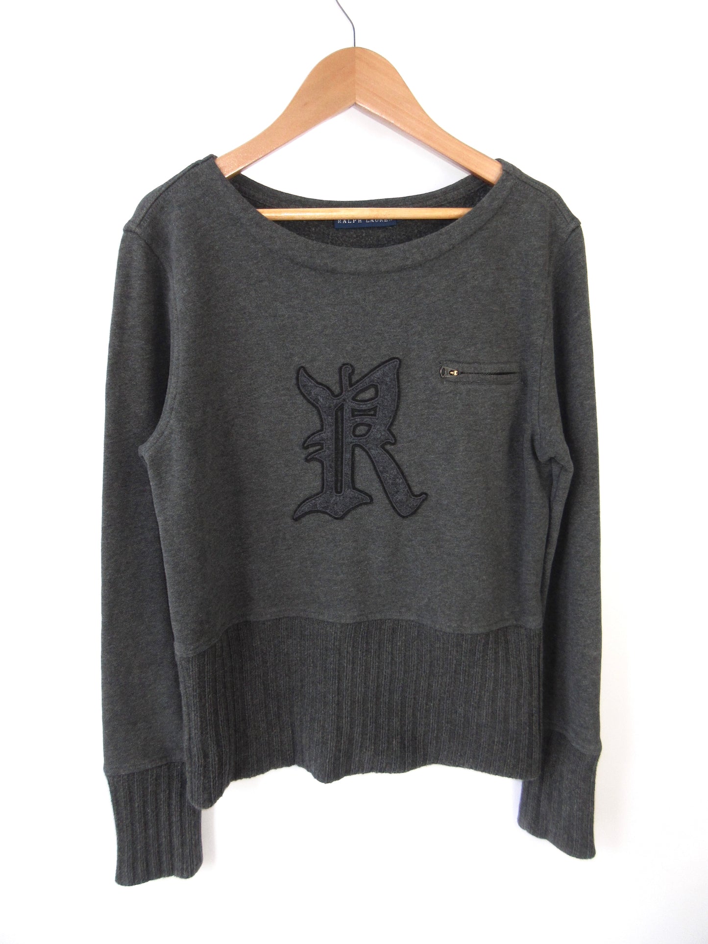 RALPH LAUREN lettering knit top